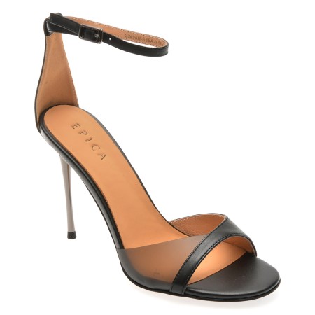 Sandale elegante EPICA negre, S39A, din piele naturala, femei
