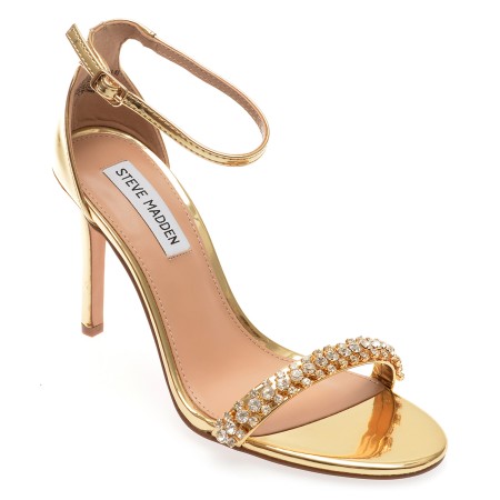Sandale elegante Steve Madden aurii, BRAZEN, din piele ecologica, femei