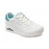 Pantofi sport SKECHERS albi, UNO, din piele ecologica