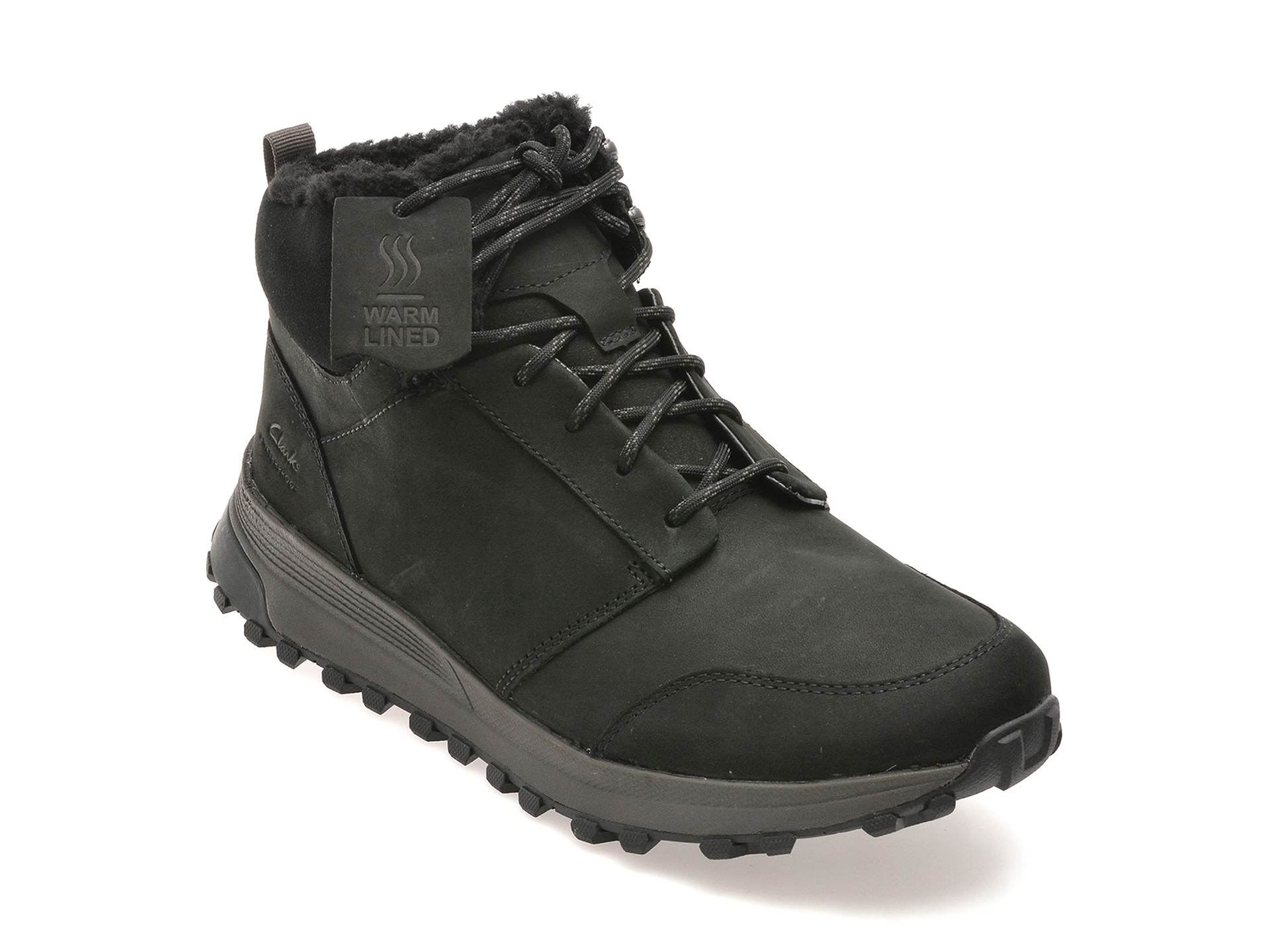 Ghete casual CLARKS negre, ATLTRUW, din nabuc