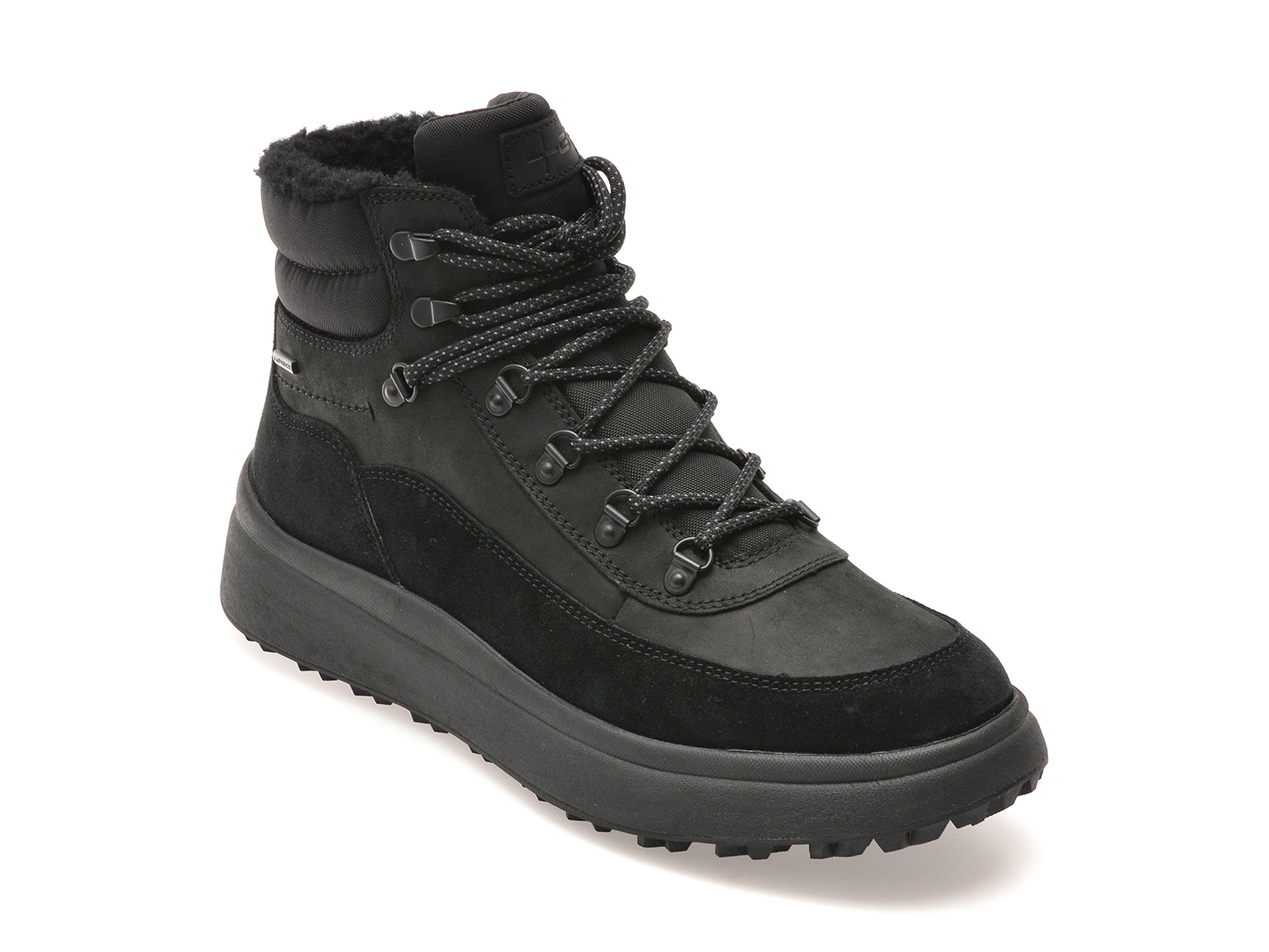 Ghete casual GEOX negre, U46FZD, din piele ecologica