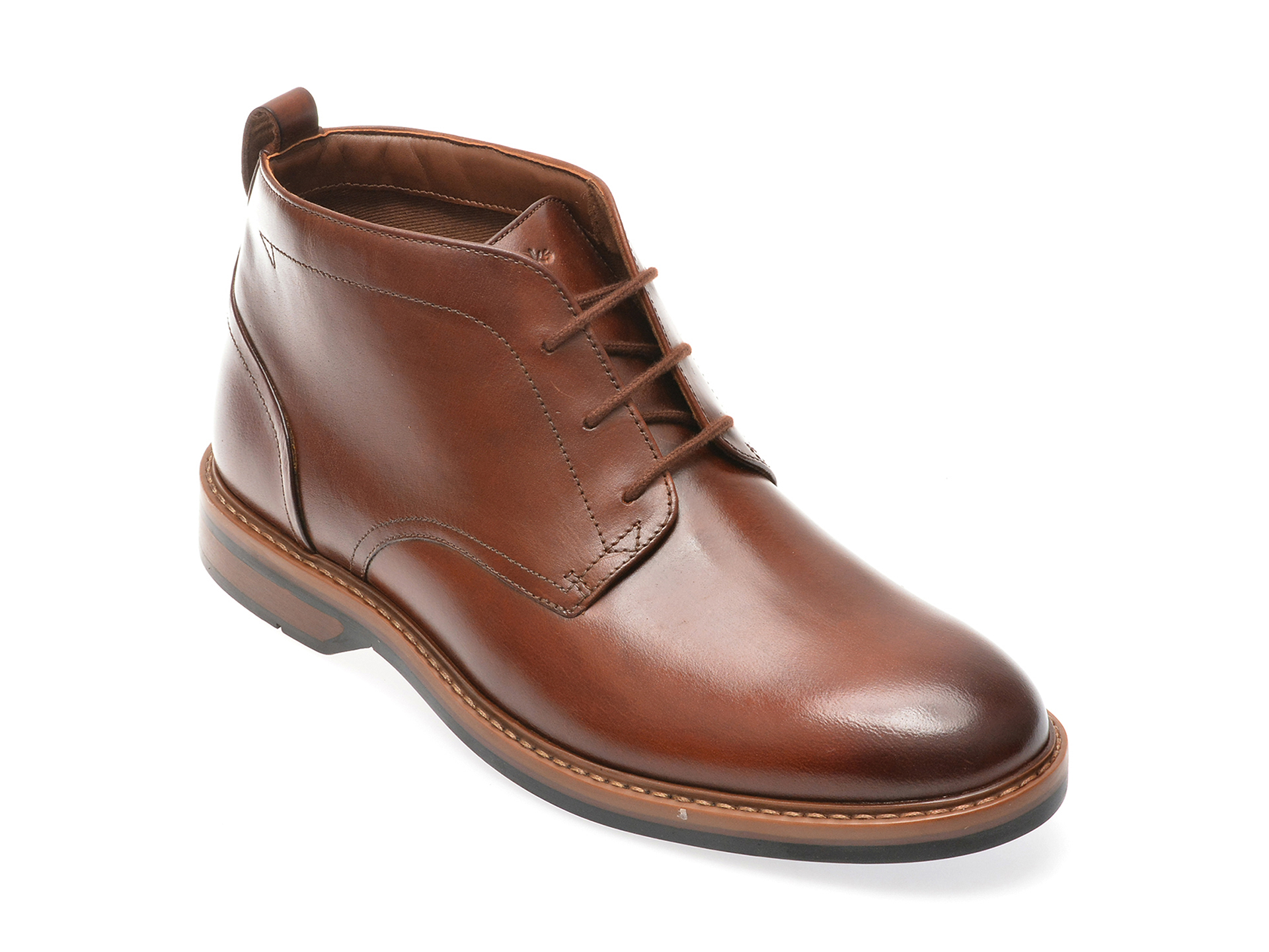 Ghete elegante CLARKS maro, ALDWCHU, din piele naturala