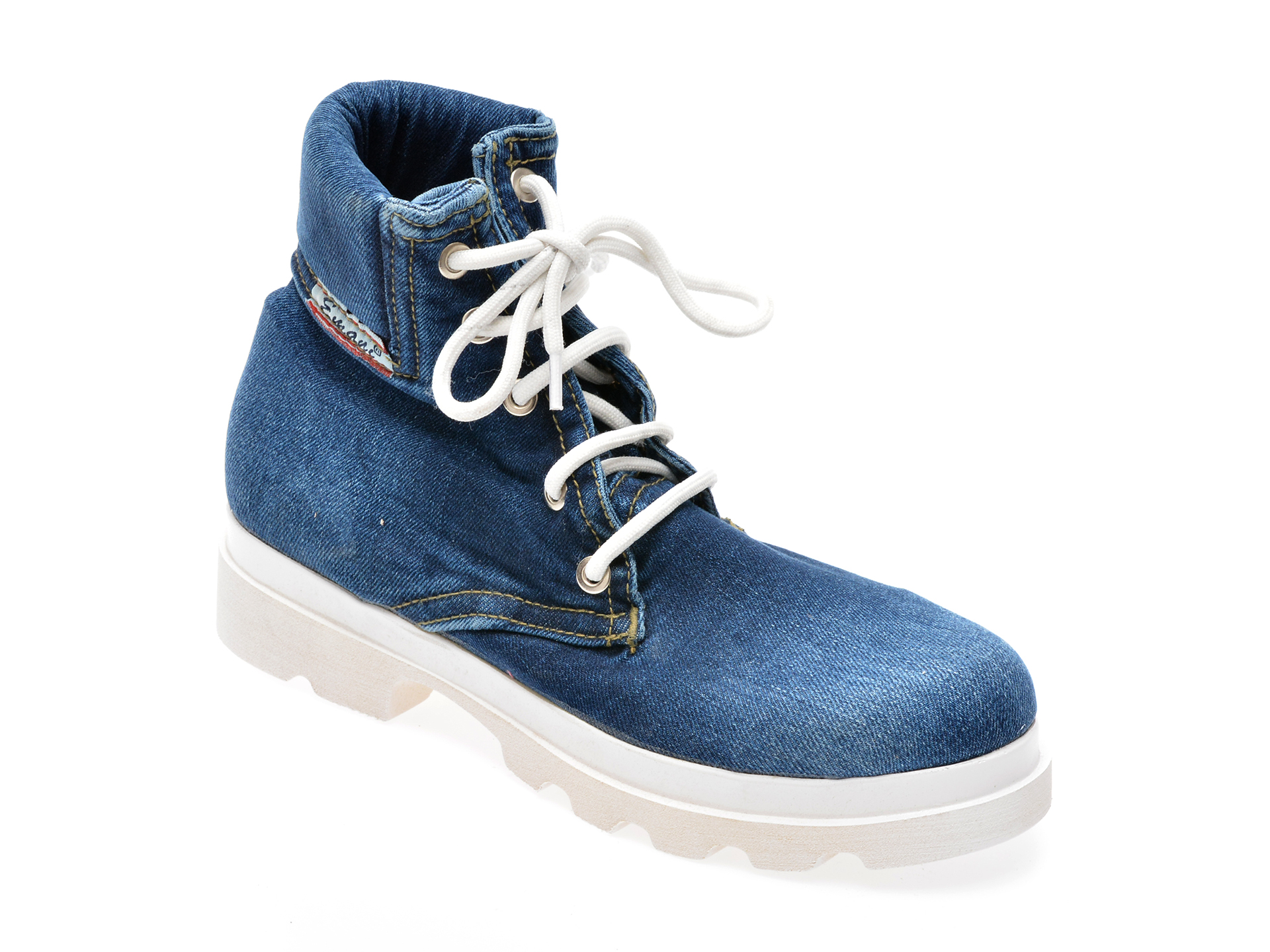 Ghete EMANI albastre, 2015, din material textil /femei/pantofi