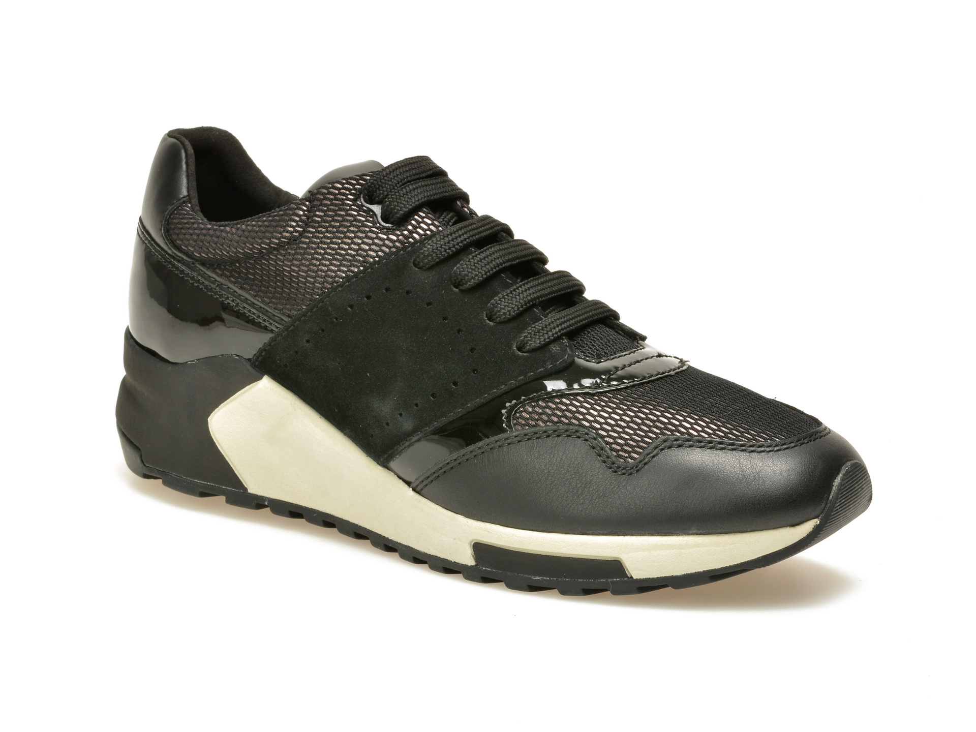 Pantofi sport GEOX negri, D724Da, din piele intoarsa