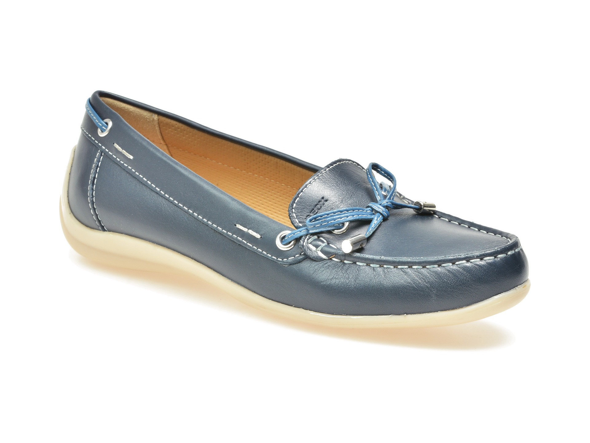 Mocasini GEOX albastri, D6455A, din piele naturala