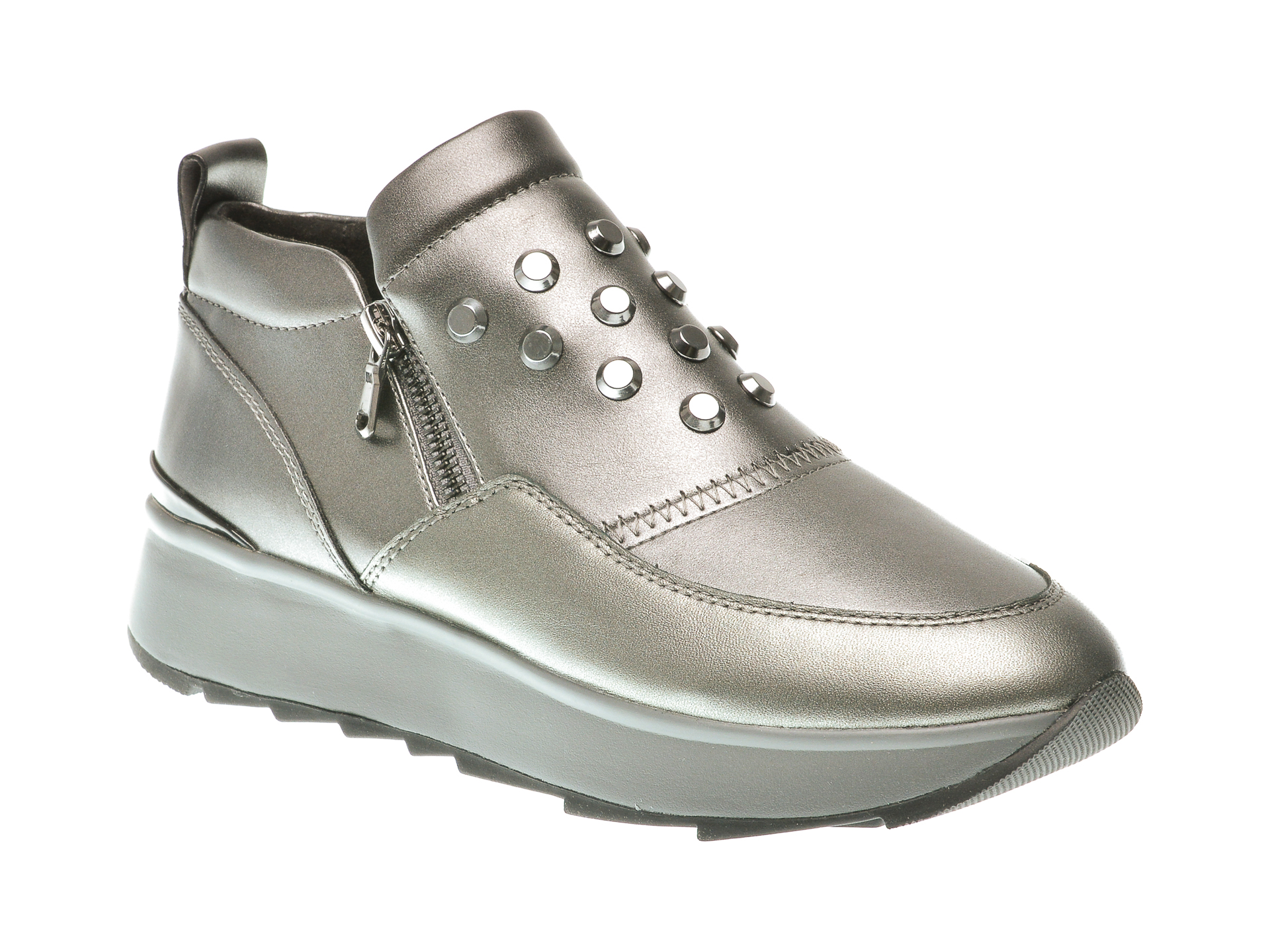 Pantofi GEOX gri, D745Ta, din piele ecologica