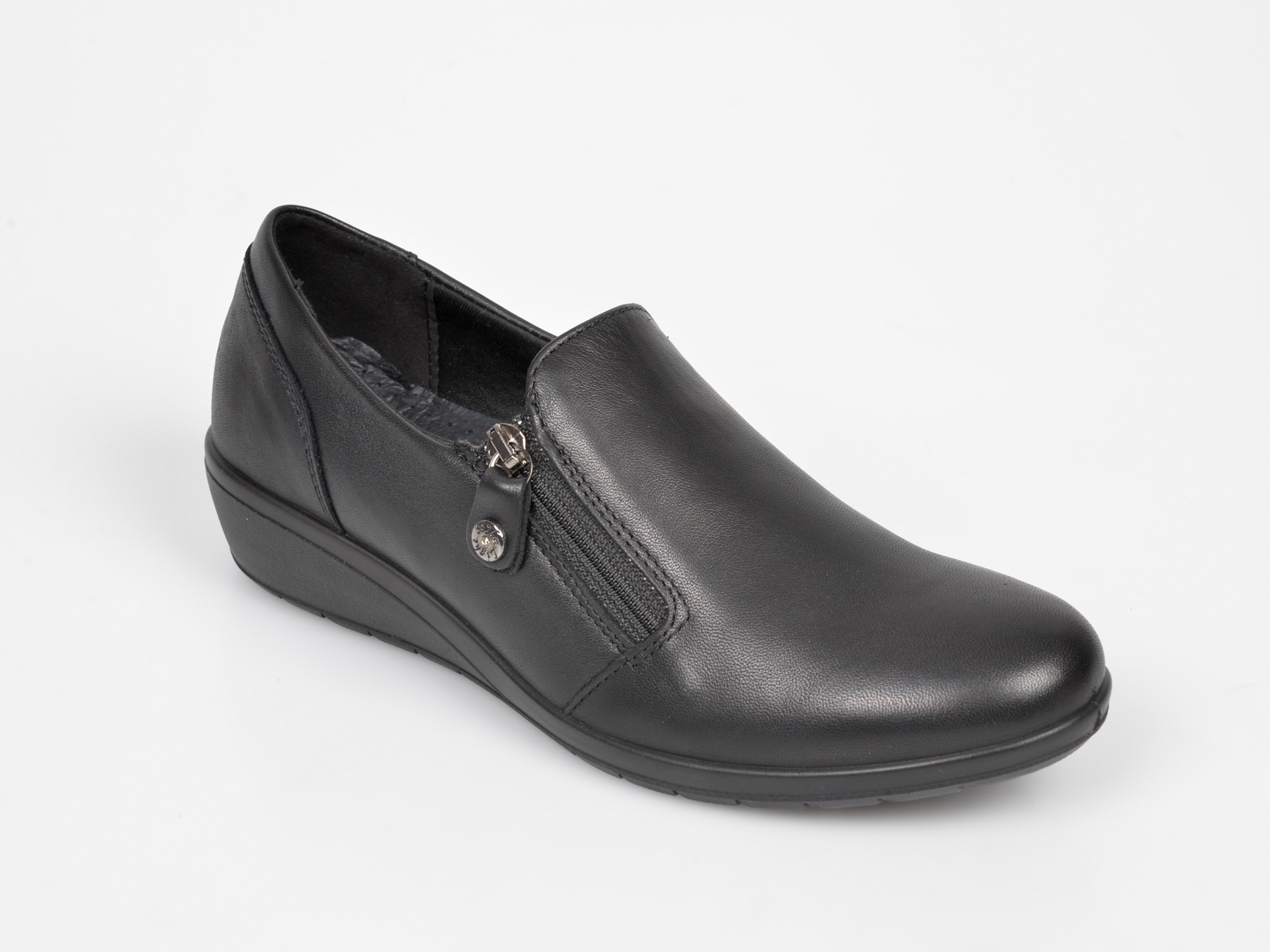 Pantofi IMAC negri, 406960, din piele naturala