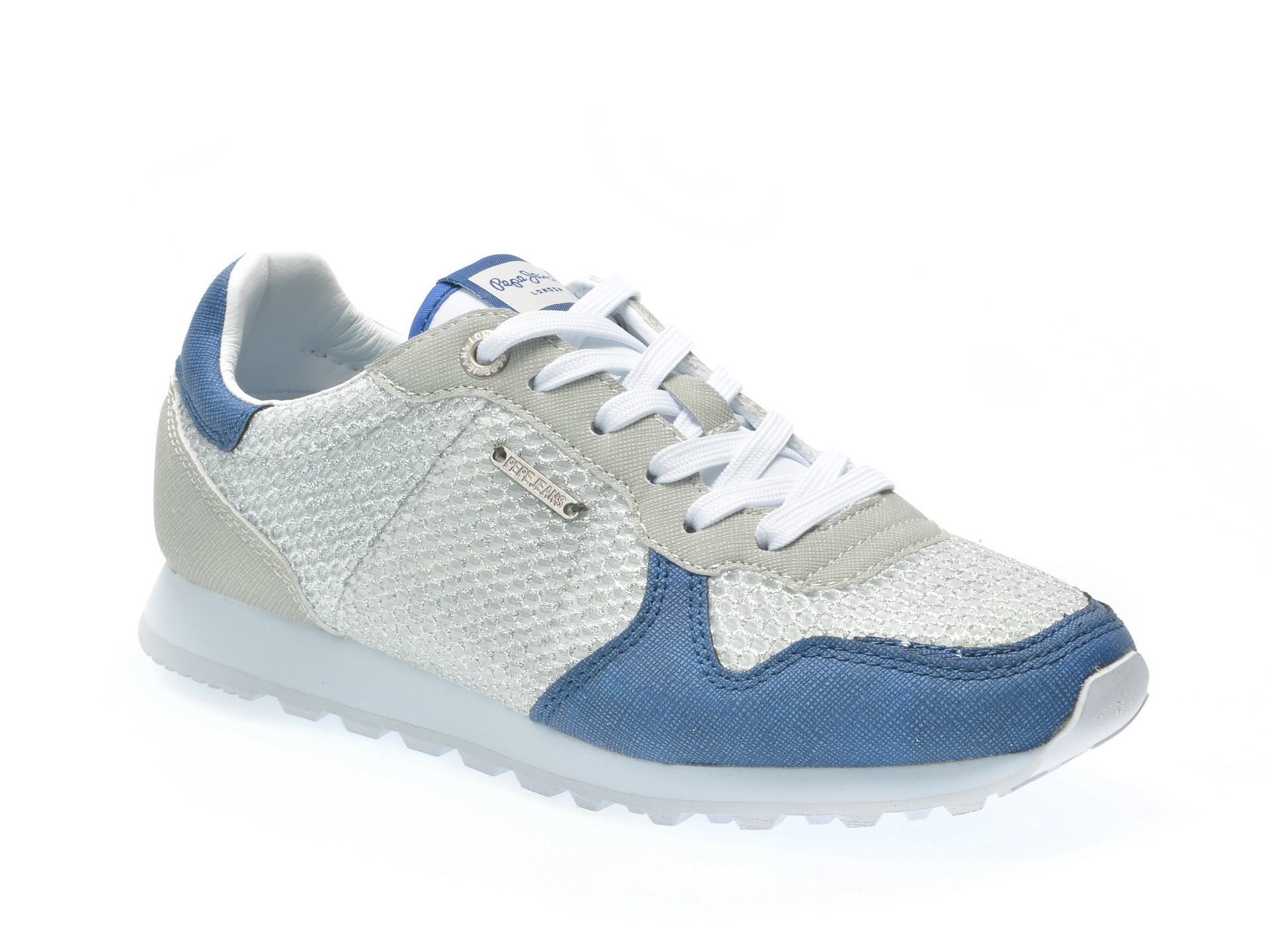 Pantofi sport PEPE JEANS argintii, Ls30626, din material textil