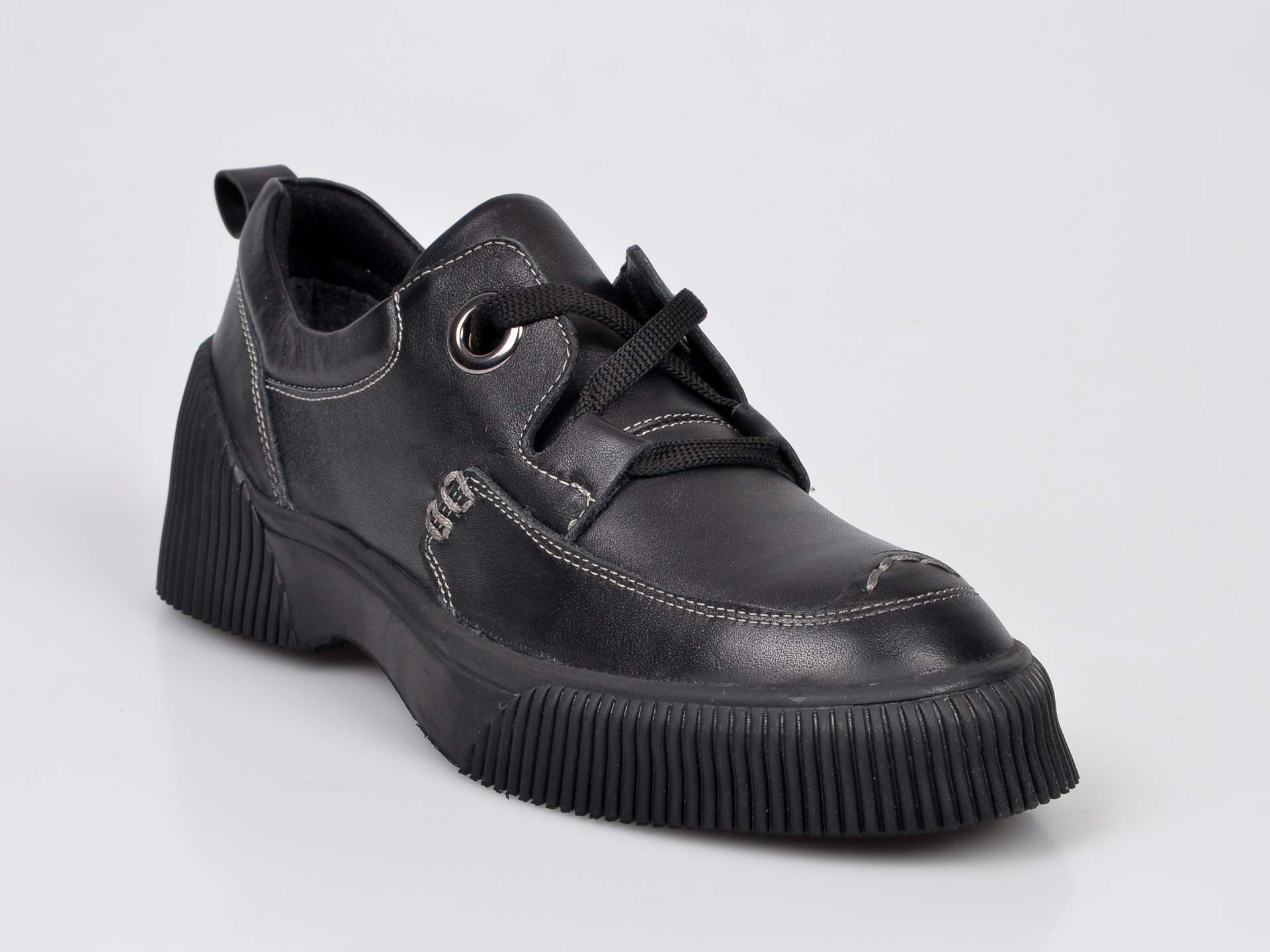 Pantofi IMAGE negri, 5410, din piele naturala