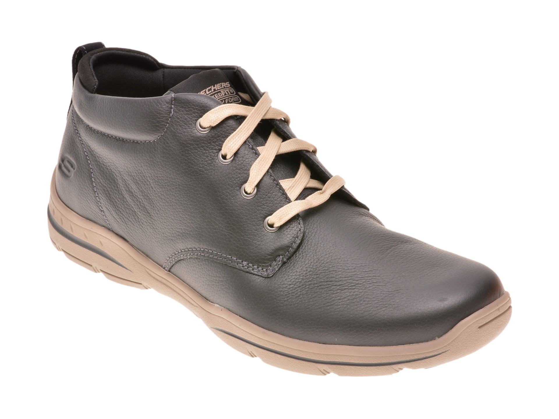 Ghete SKECHERS negre, 64857, din piele naturala