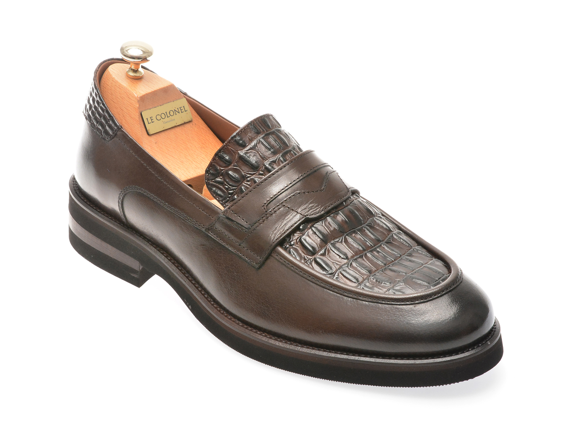 Mocasini casual LE COLONEL maro, 69407, din piele naturala