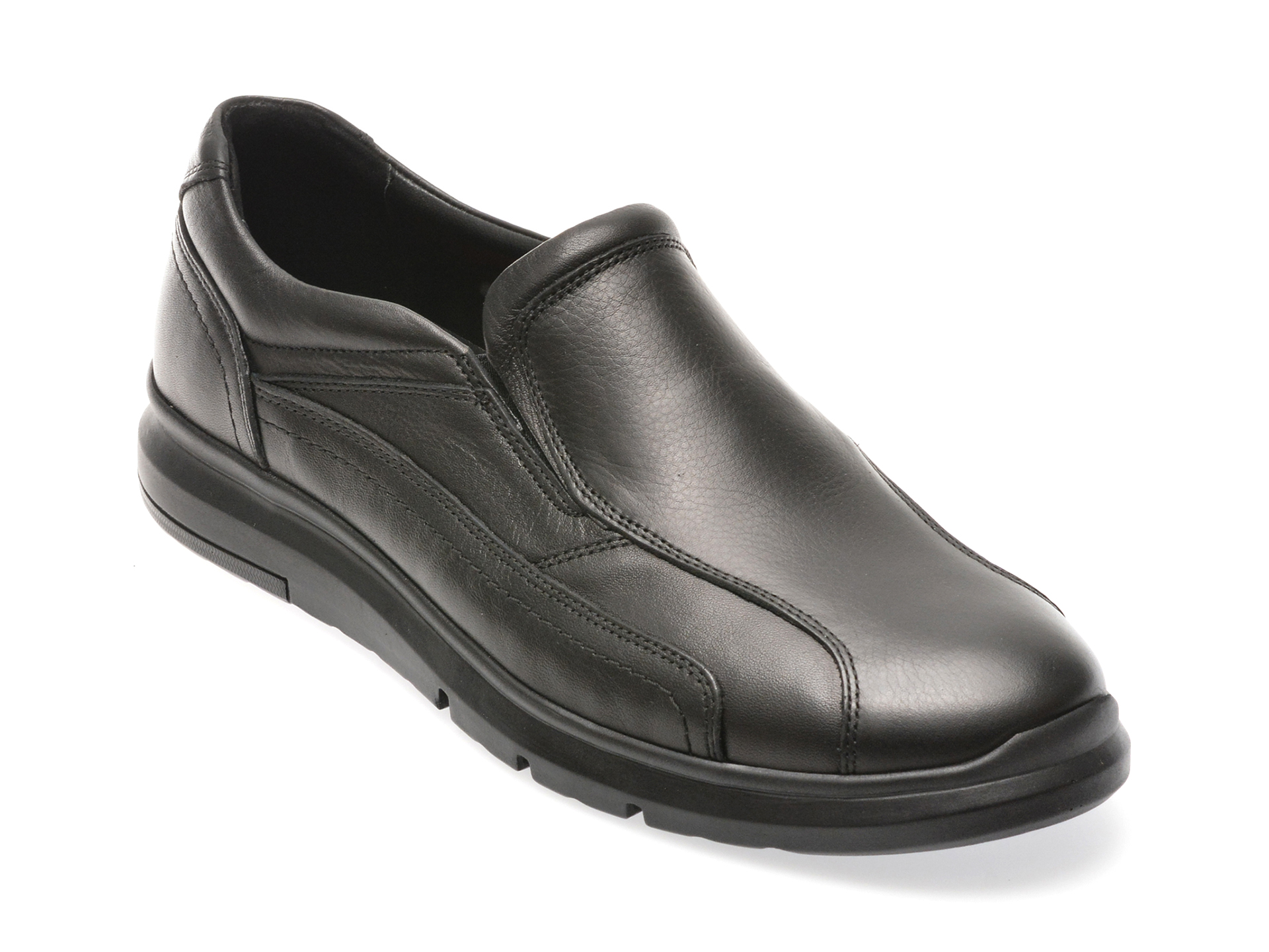 Mocasini casual OTTER negri, TTP41, din piele naturala