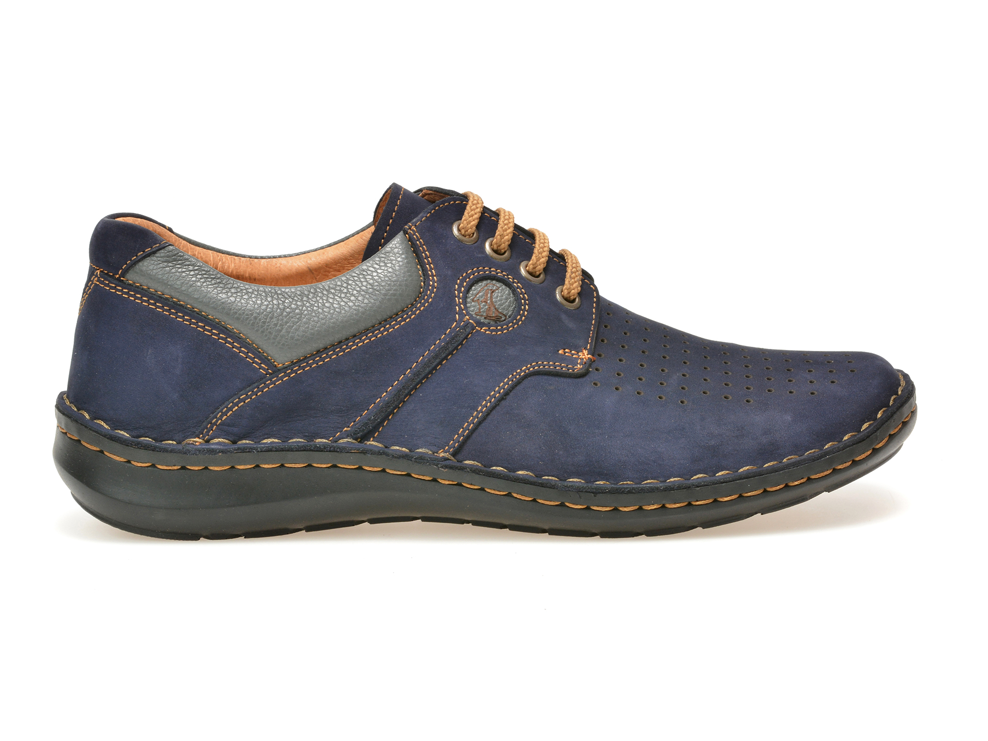 Pantofi OTTER bleumarin, 9560, din nabuc