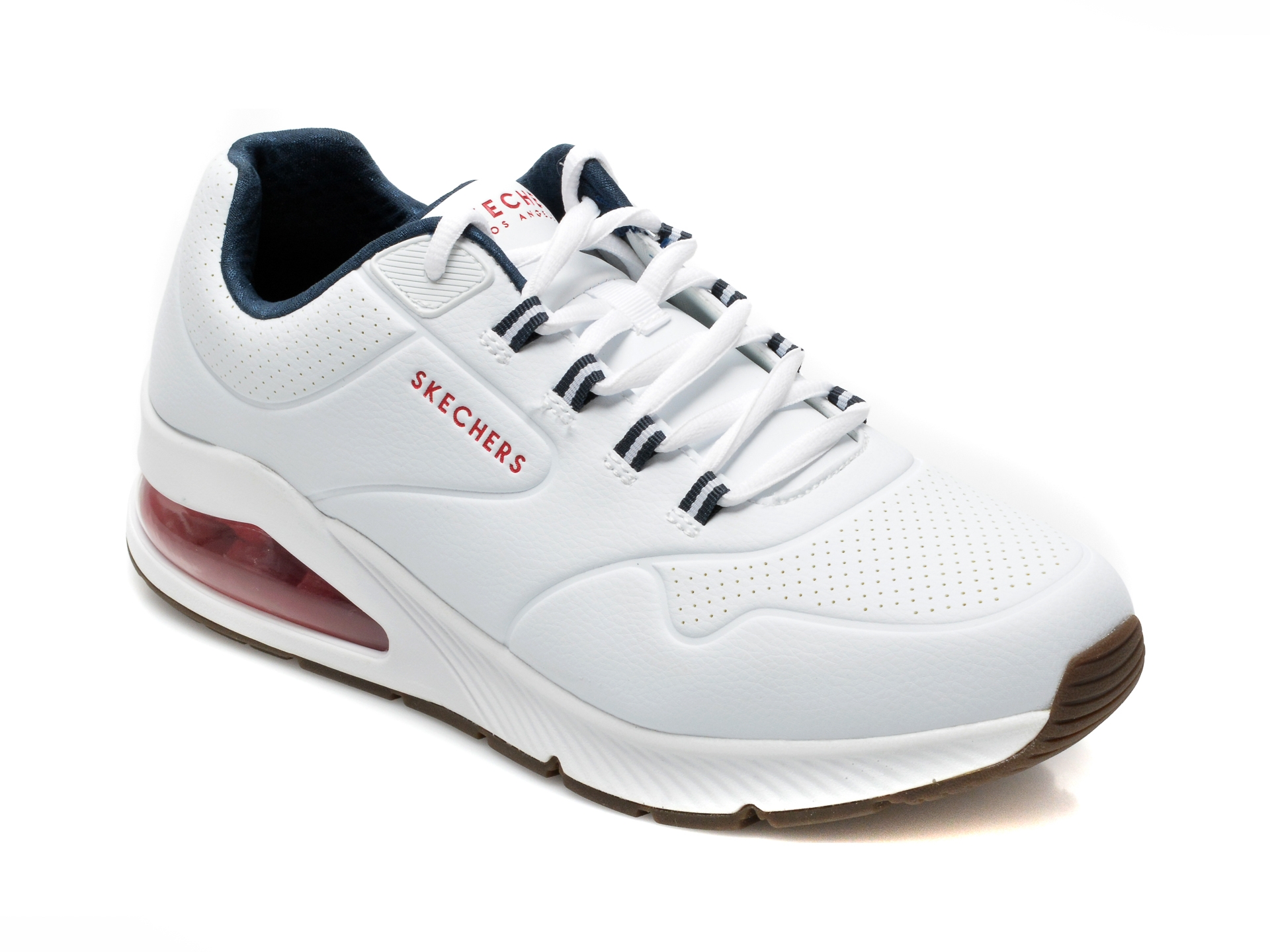 Pantofi sport SKECHERS albi, UNO 2, din piele ecologica otter.ro