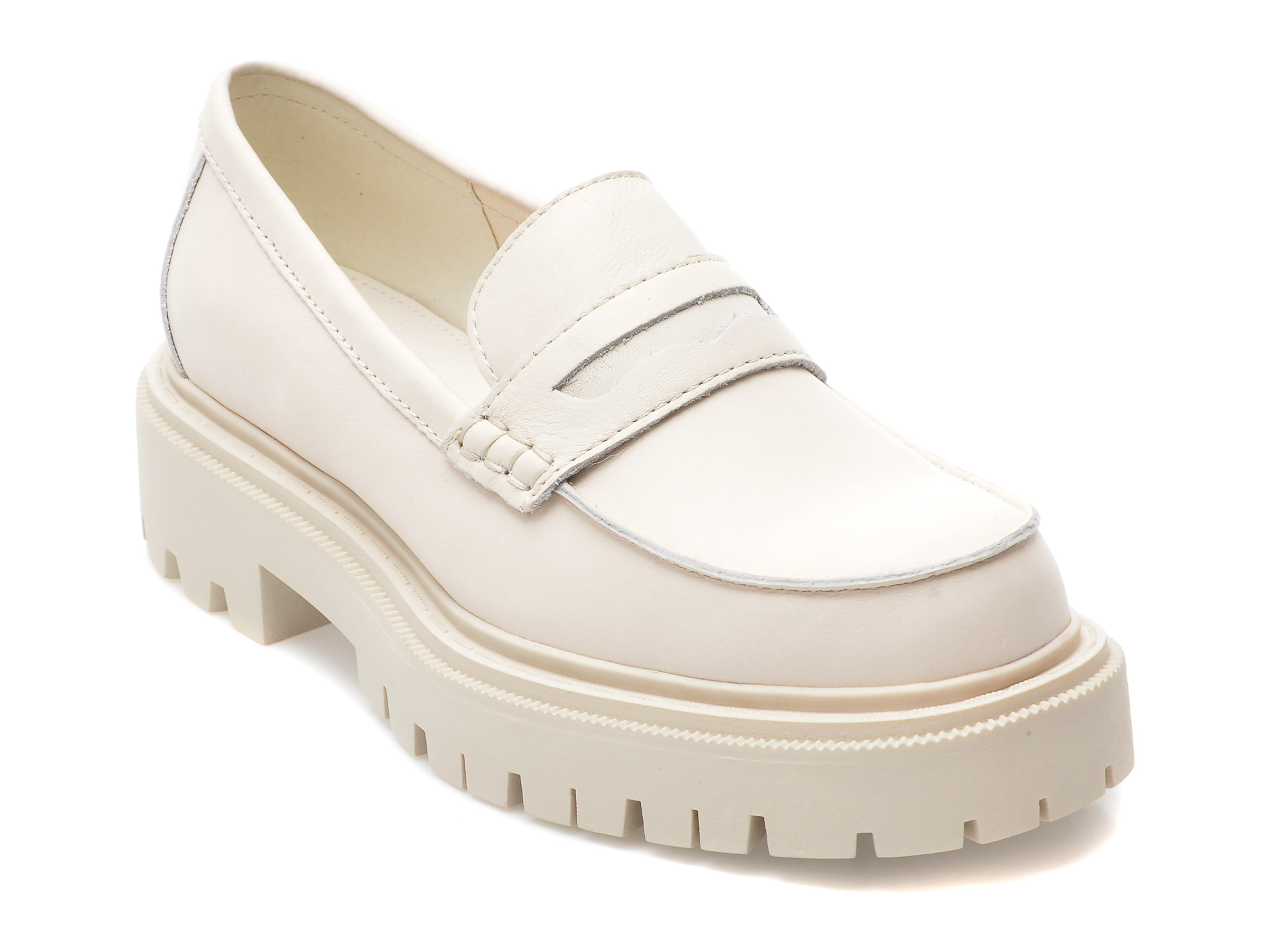 Pantofi ALDO albi, BIGSTRUT110, din piele naturala /femei/pantofi