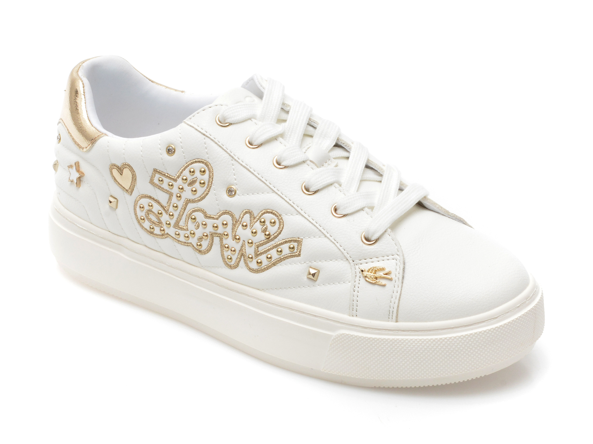 Pantofi ALDO albi, LOVENOW972, din piele ecologica /femei/pantofi