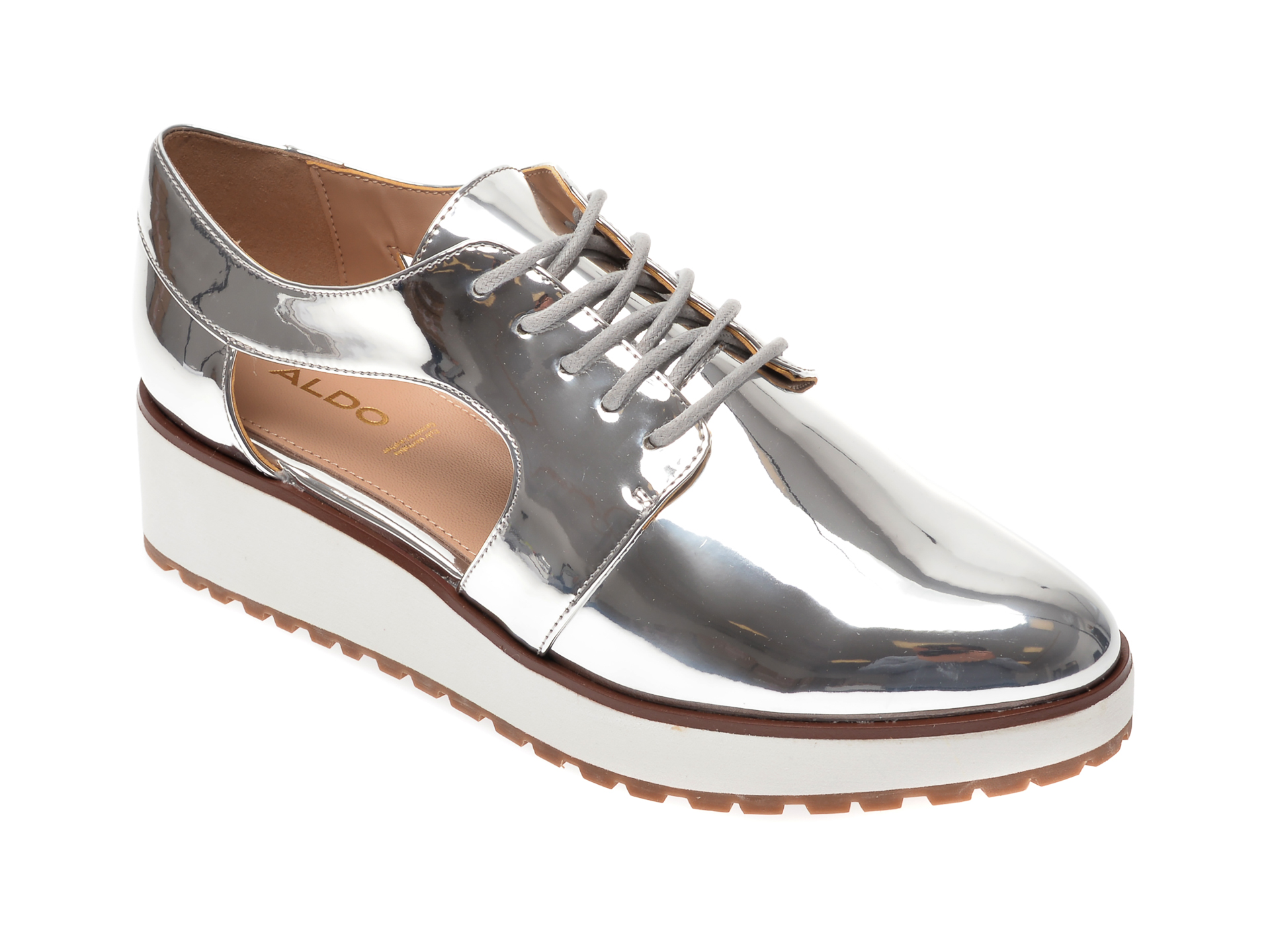 Pantofi ALDO argintii, Loramy040, din piele ecologica