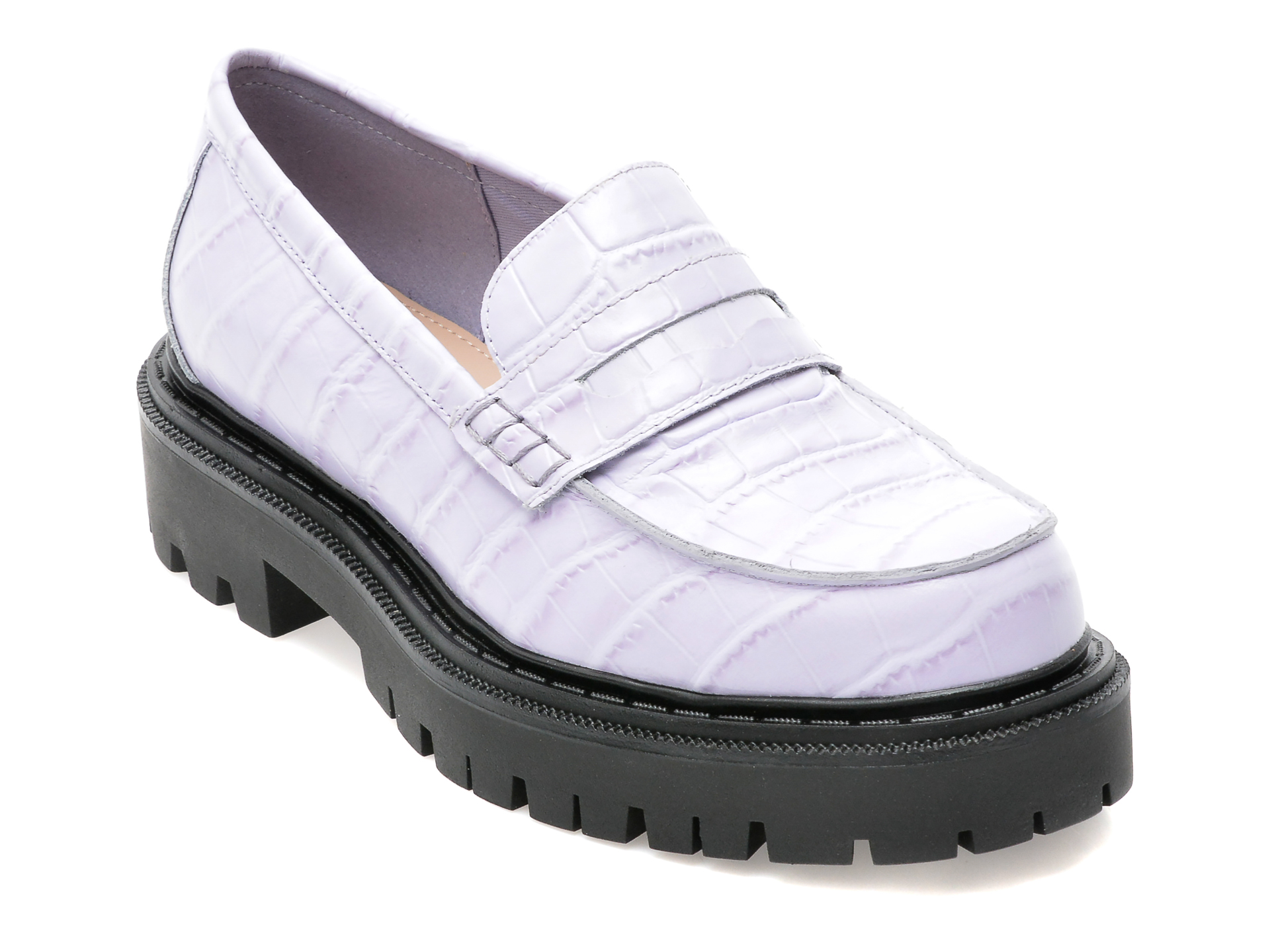 Pantofi ALDO mov, BIGSTRUT500, din piele croco /femei/pantofi imagine noua 2022