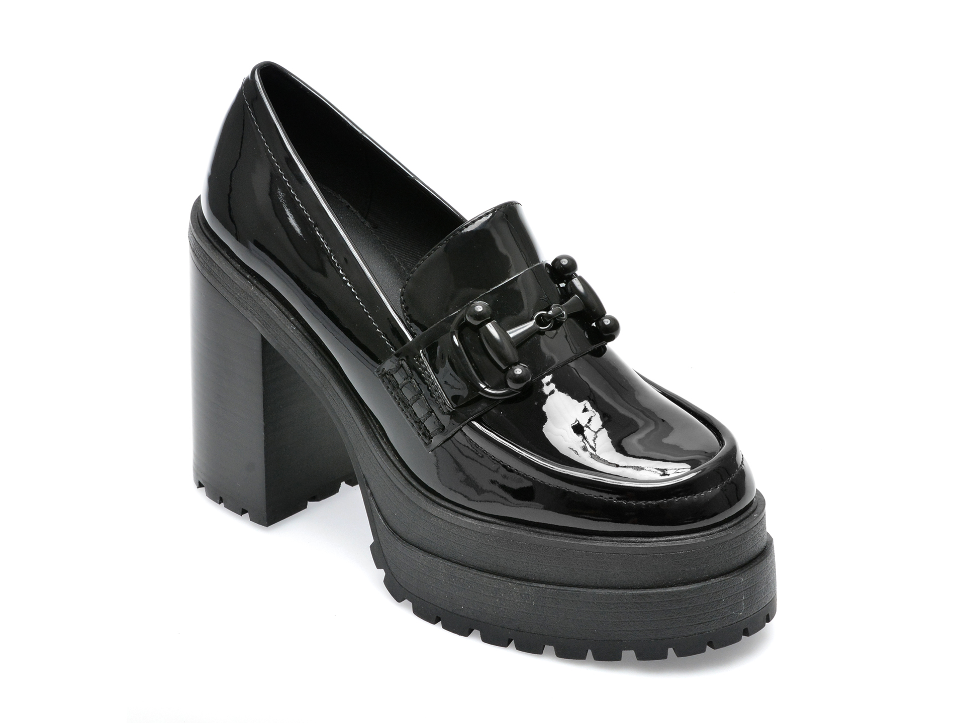 Pantofi ALDO negri, BIGLEAP001, din piele ecologica lacuita