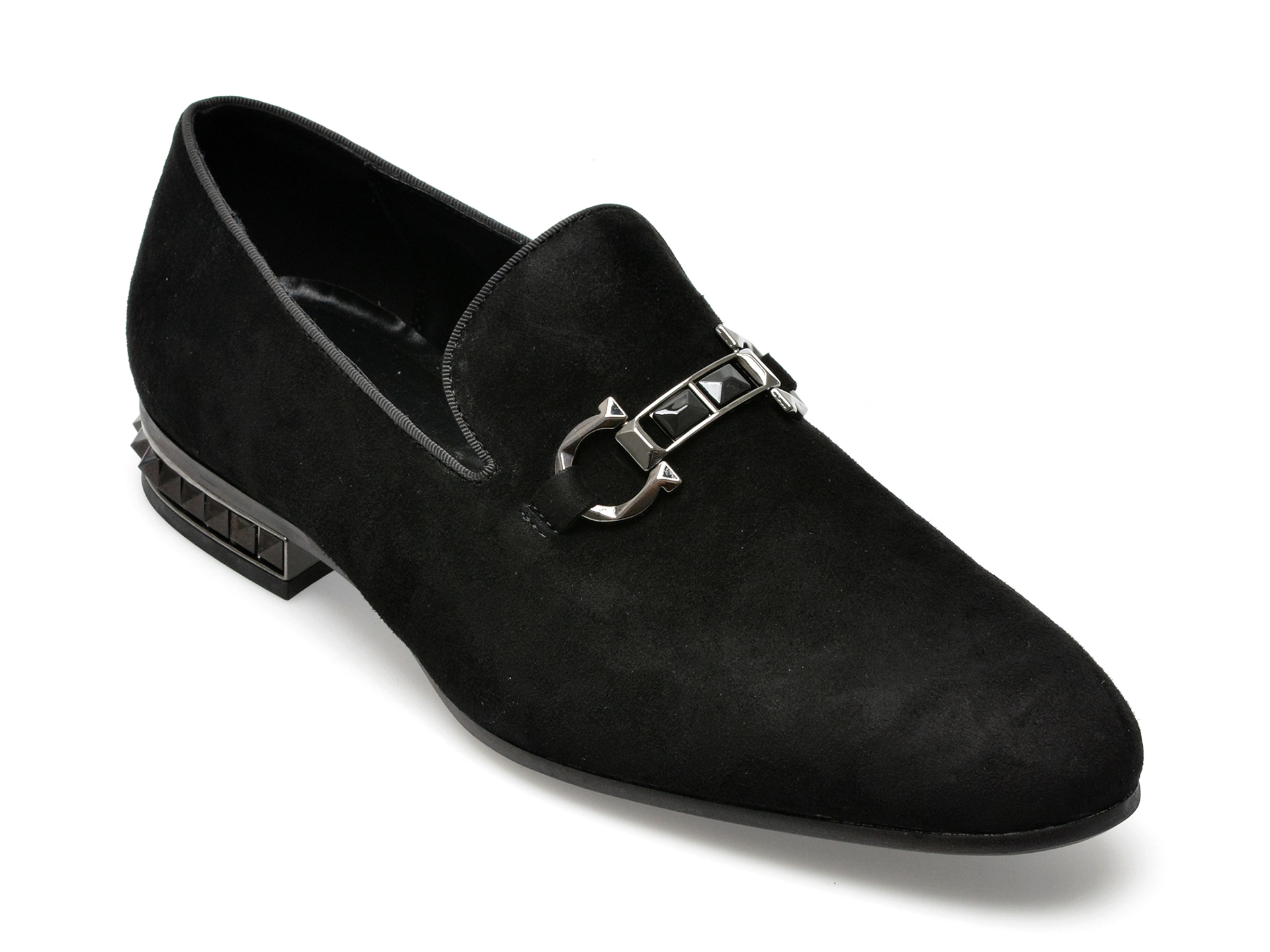 Pantofi ALDO negri, BOWTIE001, din piele intoarsa