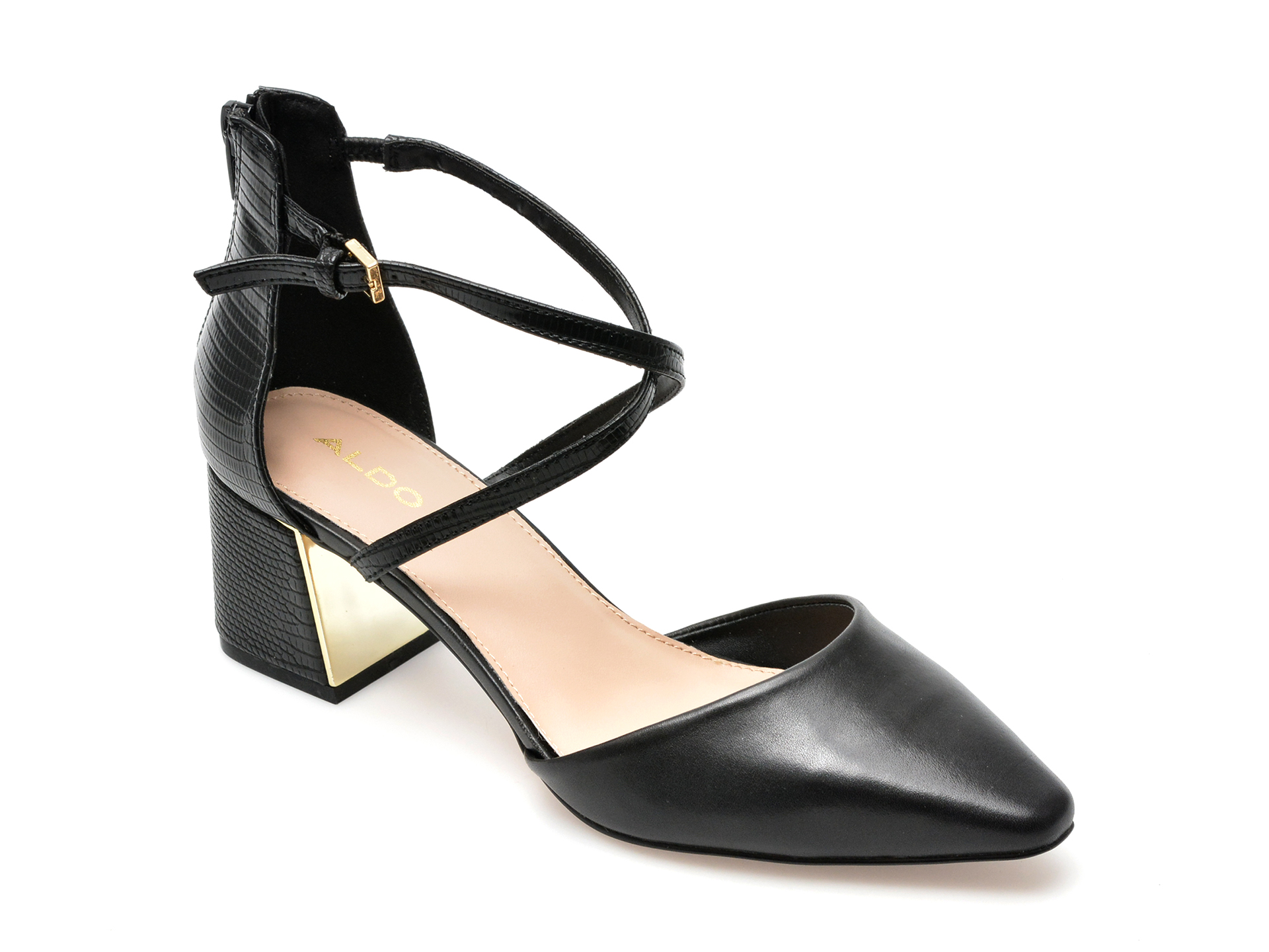 Pantofi ALDO negri, GRARWEN001, din piele naturala si piele ecologica /femei/pantofi imagine super redus 2022