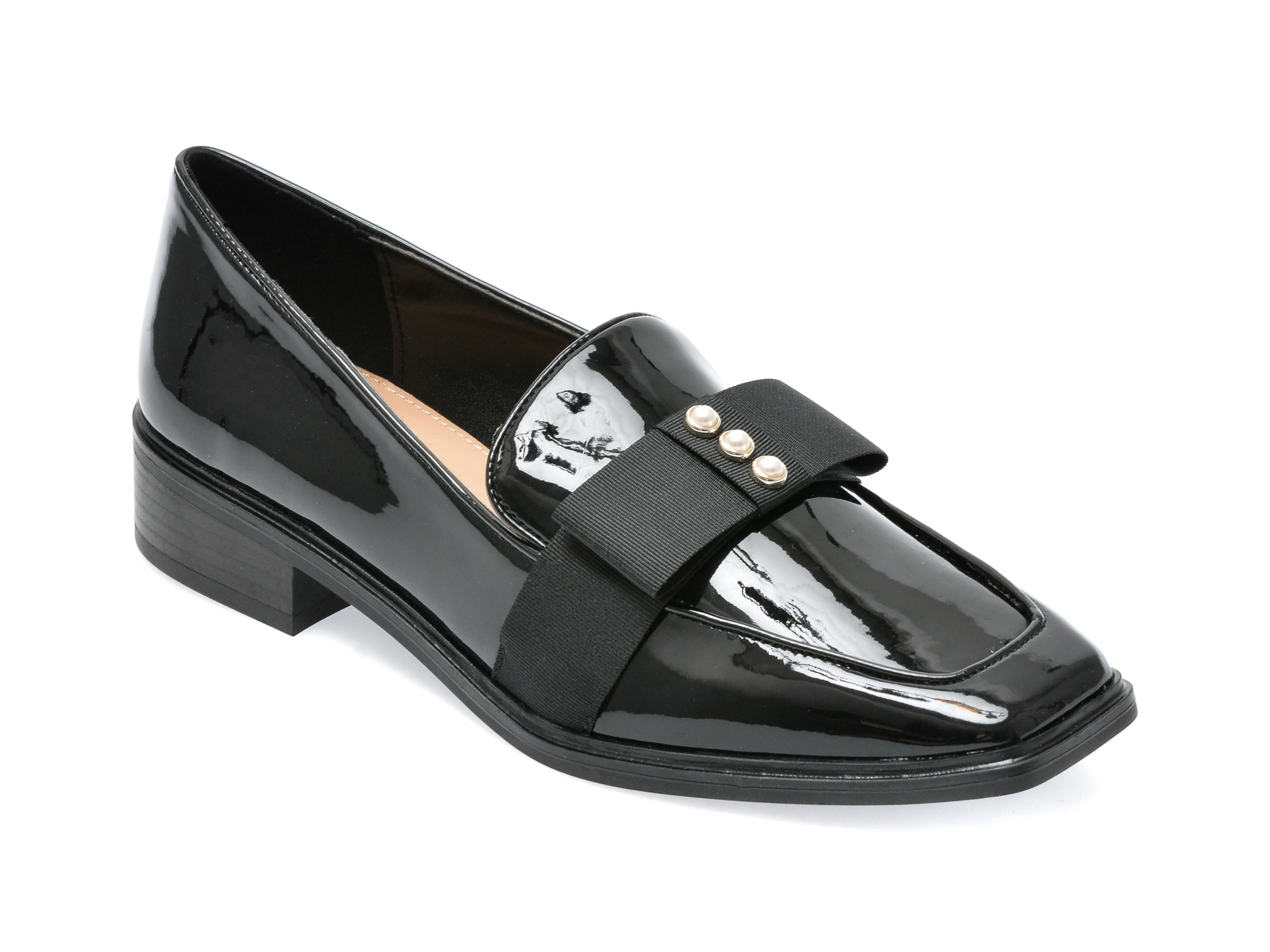 Pantofi ALDO negri, HAIRALLE007, din piele ecologica lacuita