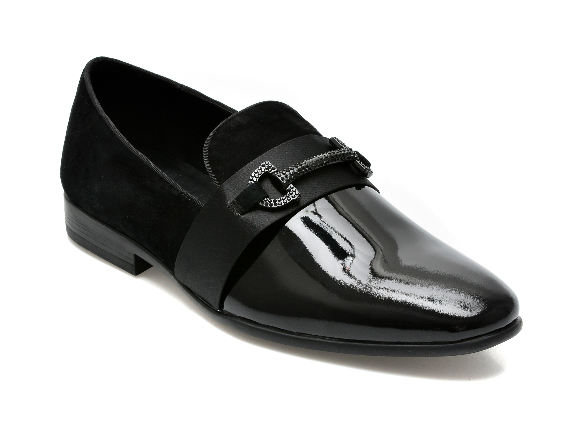 Pantofi ALDO negri, POPLUXE001, din piele natuala si material textil /barbati/pantofi imagine noua 2022