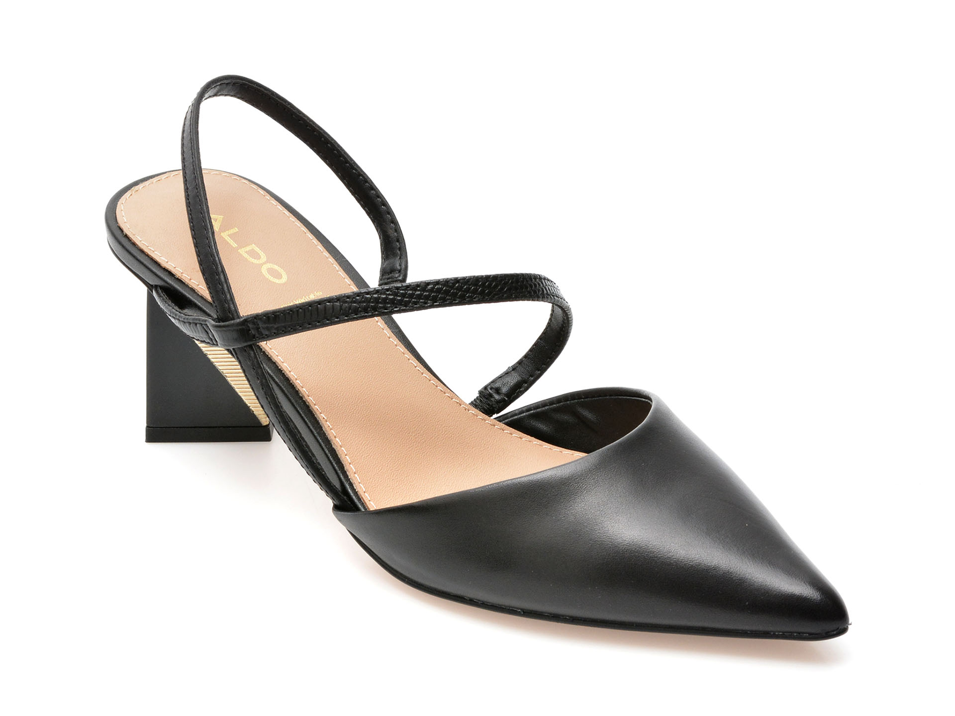 Pantofi ALDO negri, SUZETTE001, din piele naturala si piele ecologica /femei/pantofi