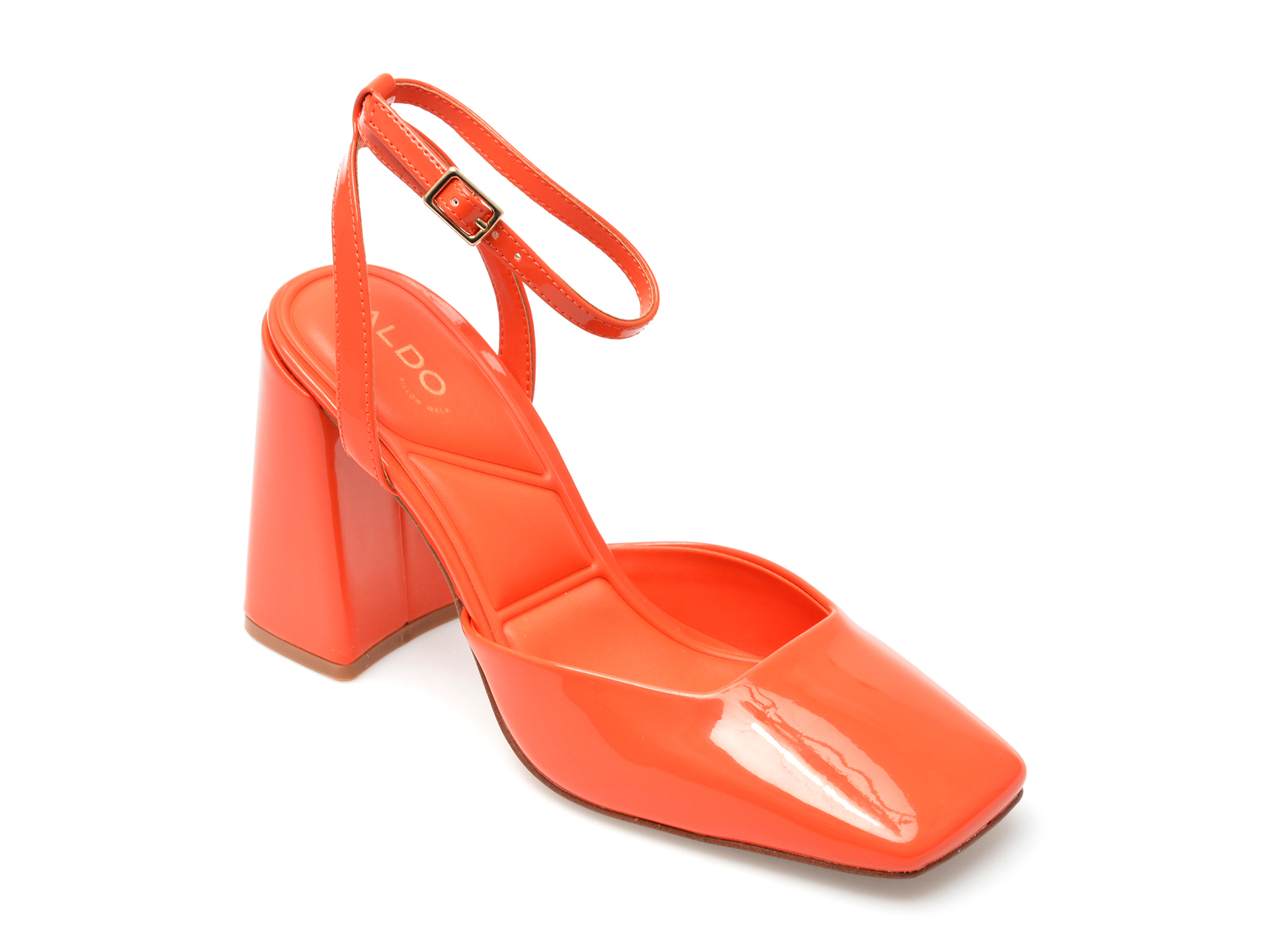 Pantofi ALDO portocalii, INGENUE820, din piele ecologica lacuita /femei/pantofi