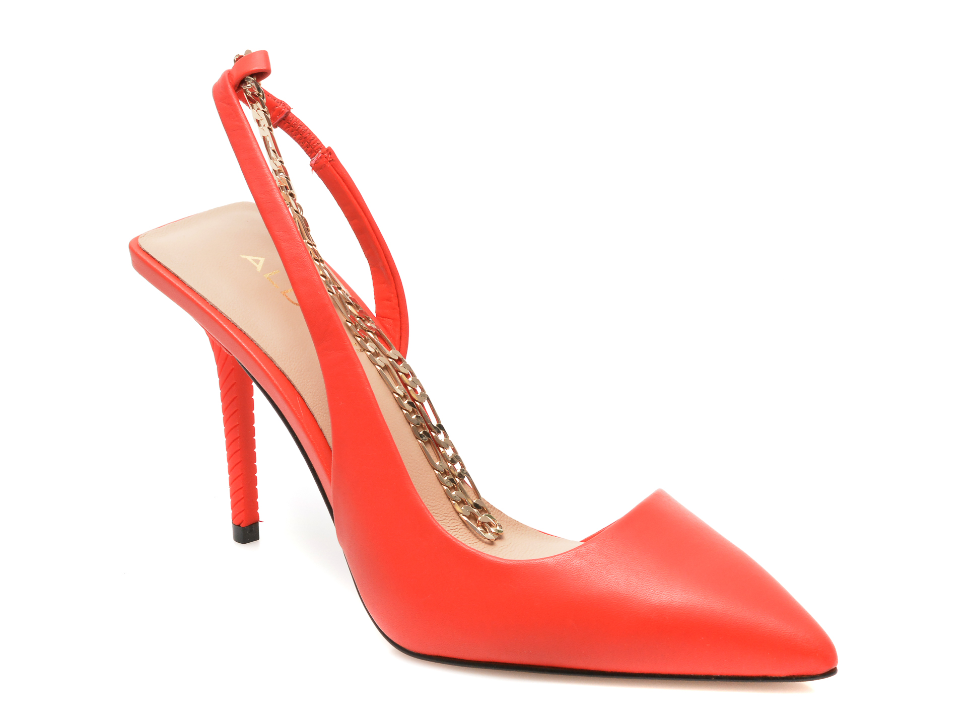 Pantofi ALDO rosii, TIRARITHCHAIN600, din piele naturala Aldo imagine noua