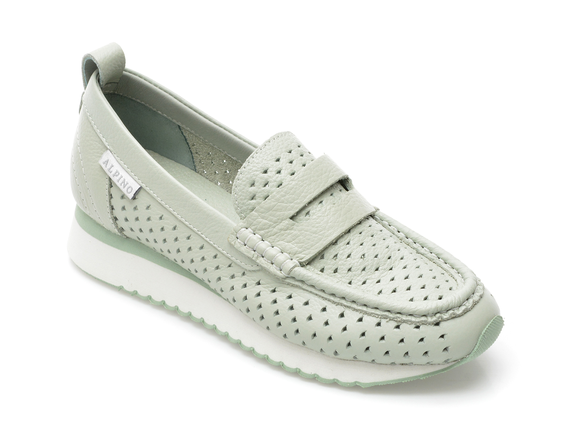 Pantofi ALPINO verzi, 2084, din piele naturala /femei/pantofi imagine noua