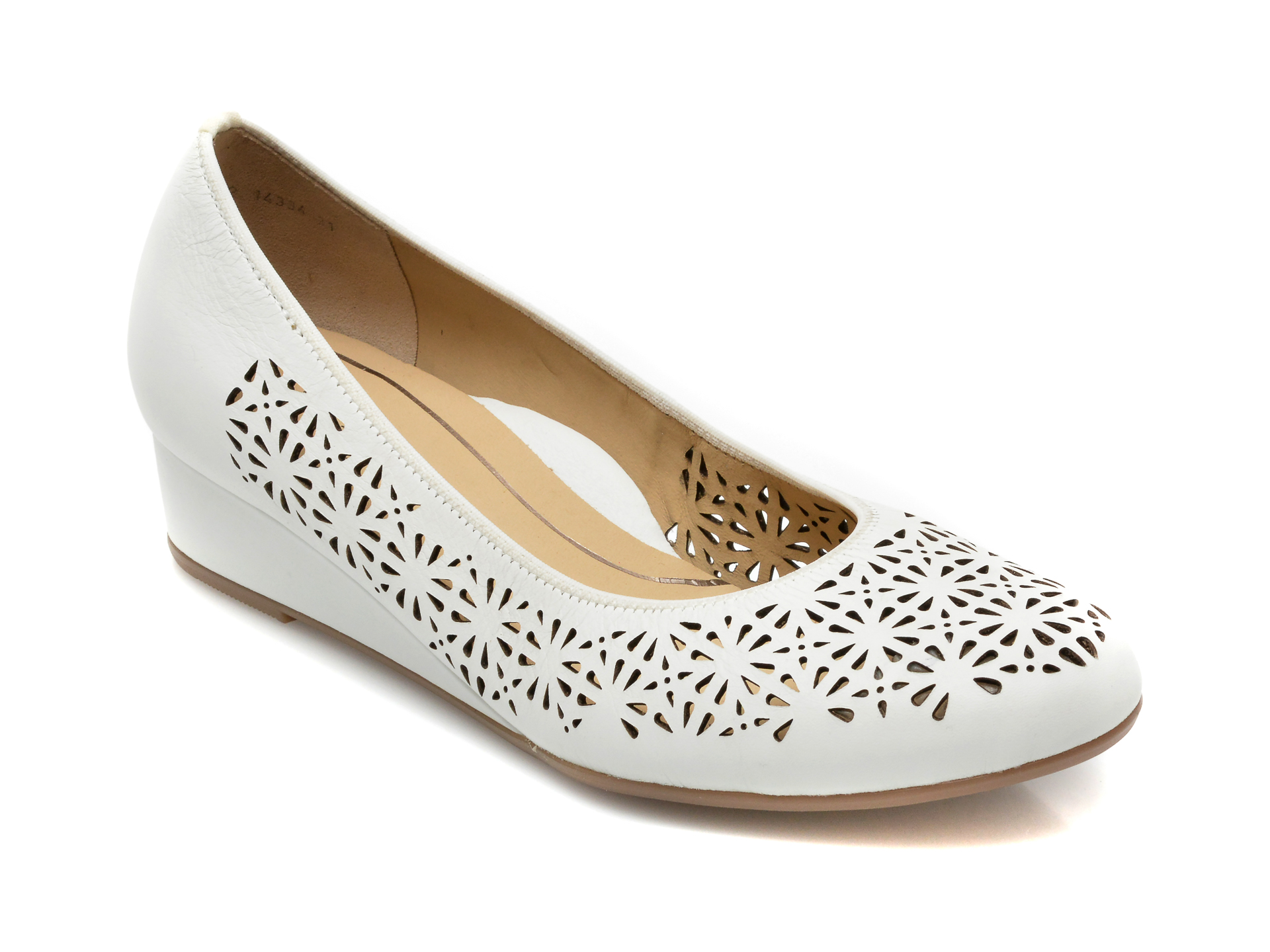 Pantofi ARA albi, 14334, din piele naturala