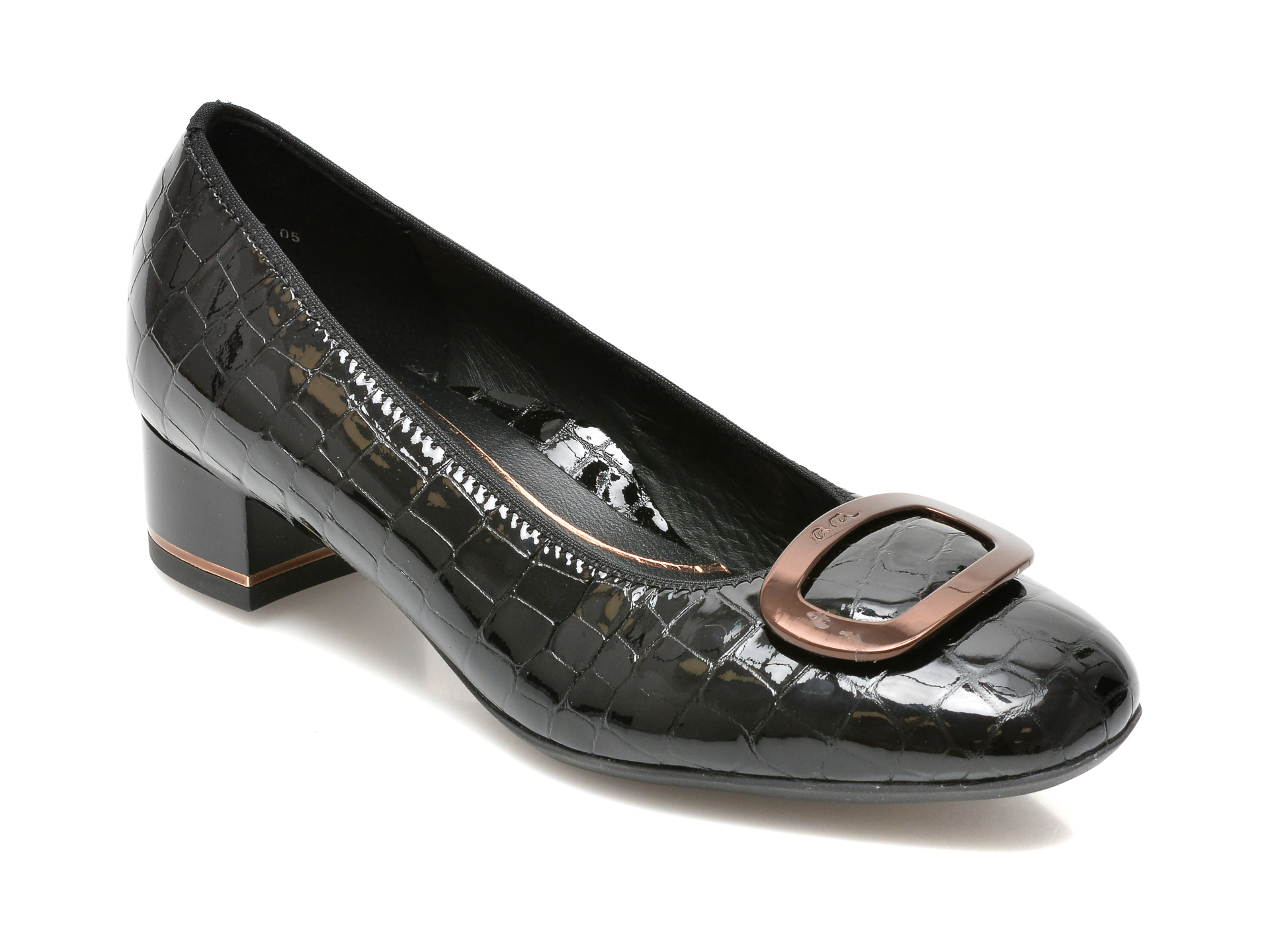 Pantofi ARA negri, 11865, din piele croco ARA