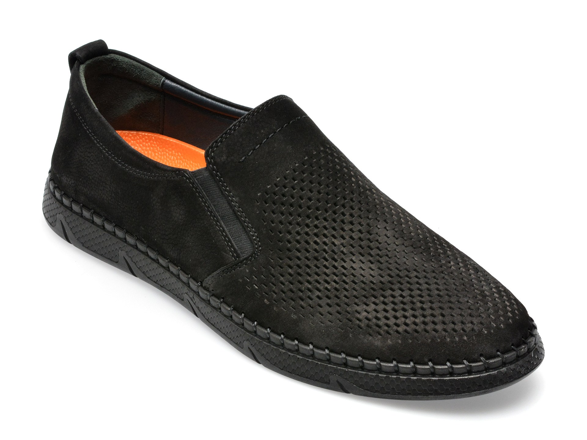 Pantofi AXXELLL negri, KPC201A, din nabuc /barbati/pantofi
