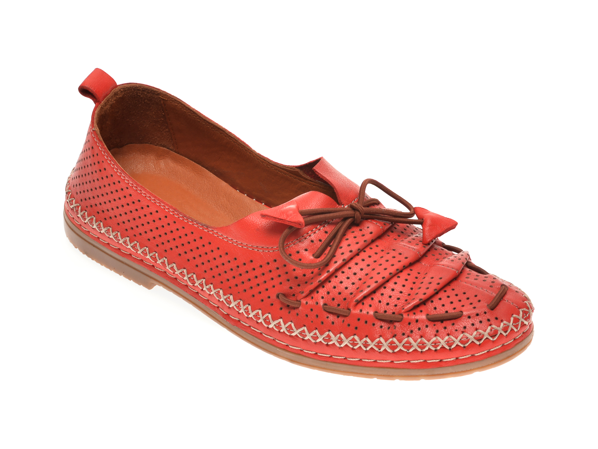 Pantofi BABOOS rosii, 1557011, din piele naturala