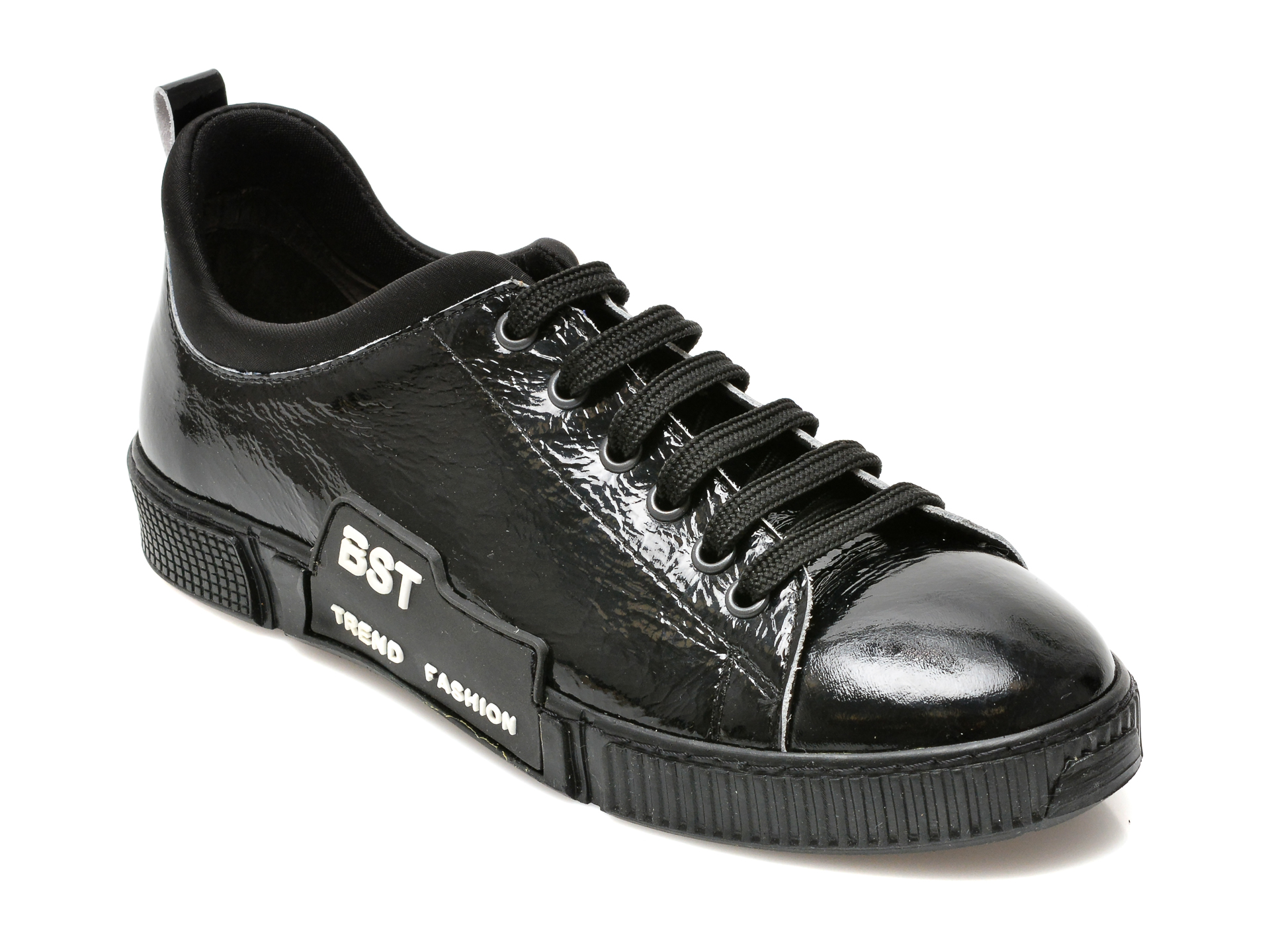 Pantofi BESTELLO negri, 1303, din piele naturala lacuita BESTELLO imagine noua