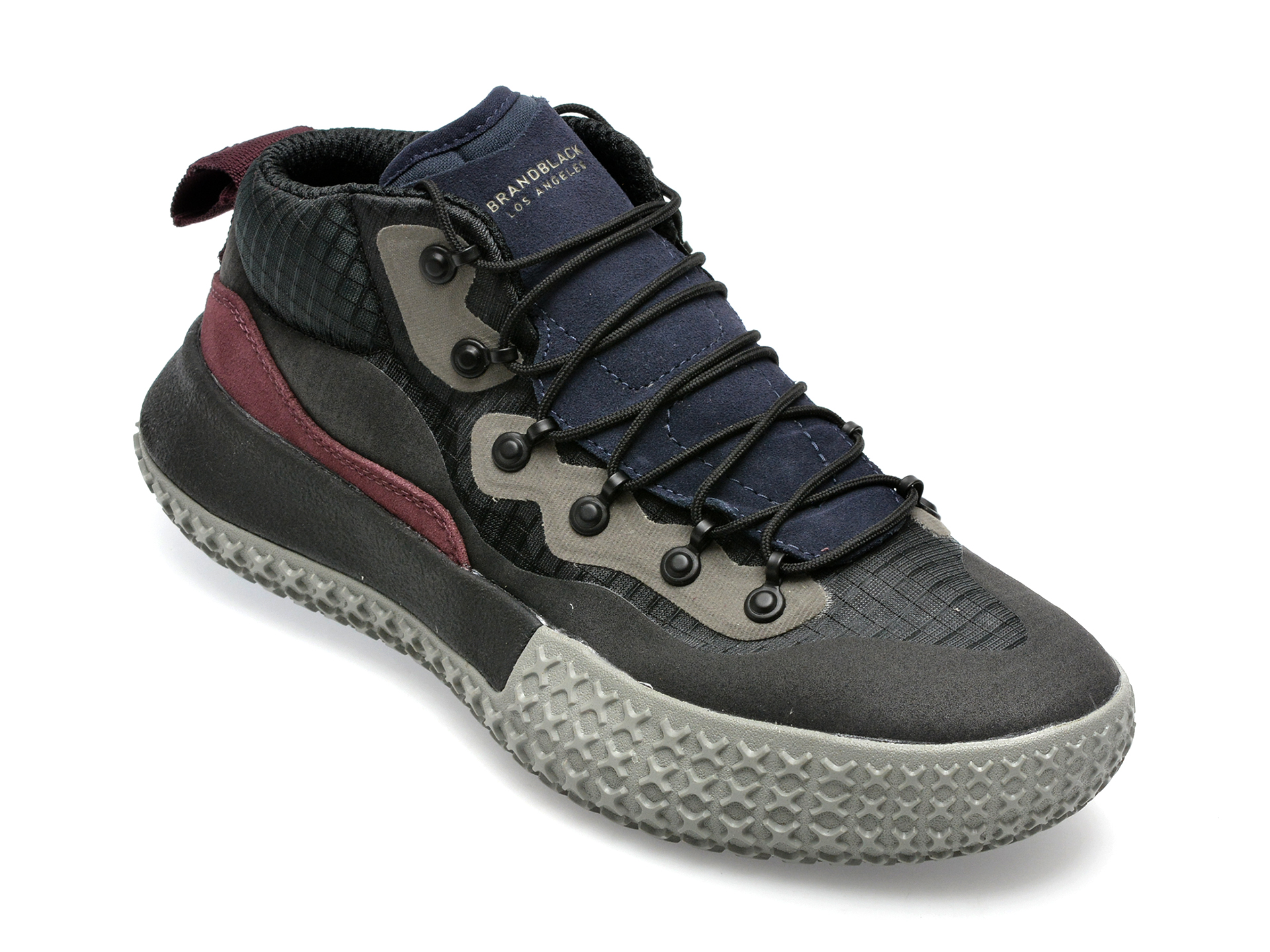 Pantofi BLACK BRAND negri, M258BB, din material textil /barbati/pantofi imagine super redus 2022