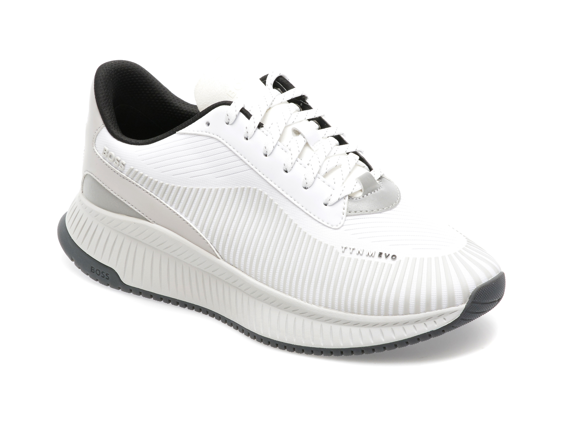 Pantofi BOSS albi, 3493, din material textil /barbati/pantofi