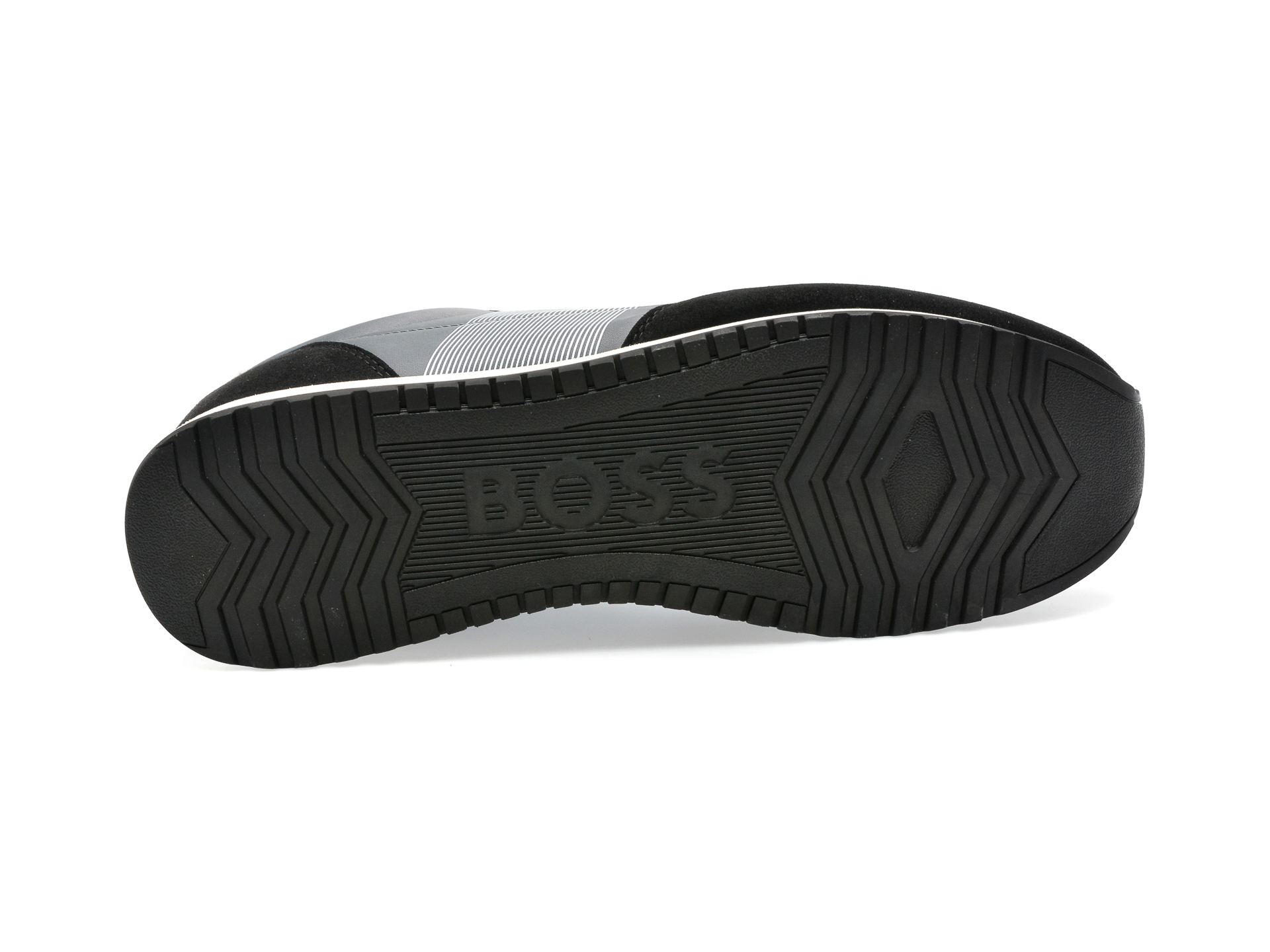 Pantofi BOSS gri, 3224, din material textil si piele ecologica