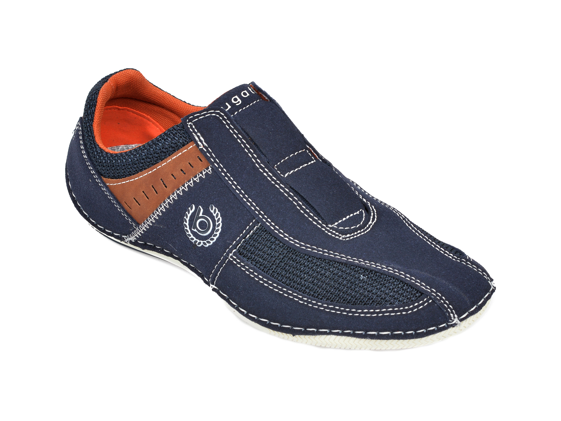 Pantofi BUGATTI bleumarin, 48067, din material textil si piele ecologica