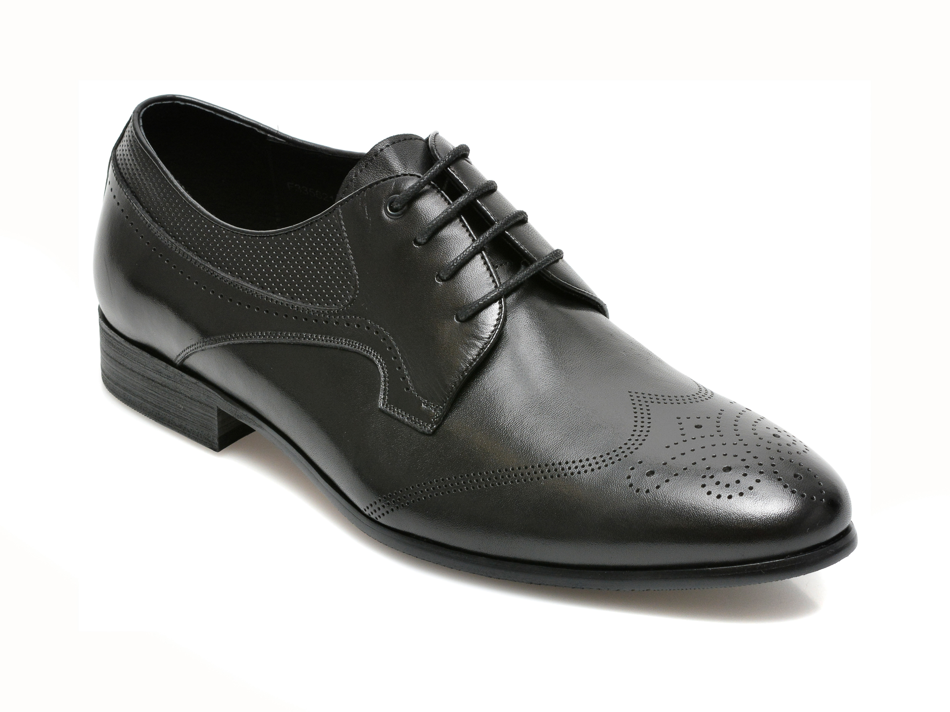 Pantofi CARIBU negri, F335621, din piele naturala CARIBU