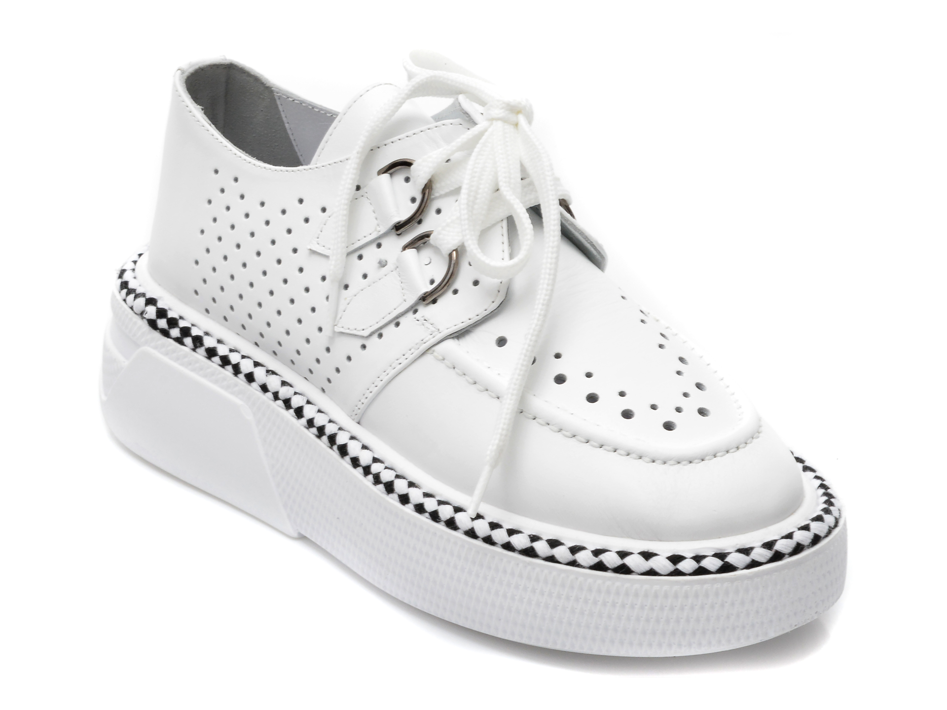 Pantofi CASSIDO albi, 123, din piele naturala /femei/pantofi