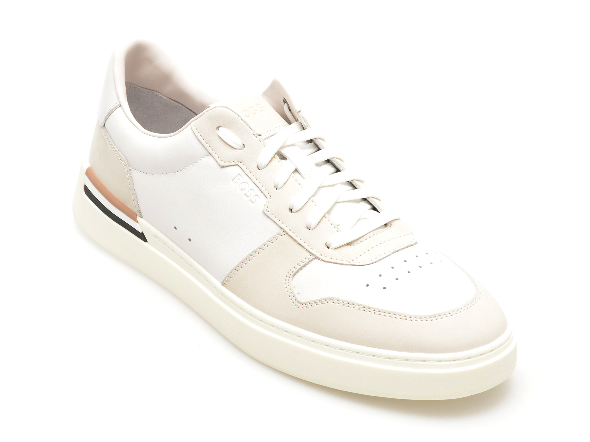 Pantofi casual BOSS albi, 73031, din piele naturala