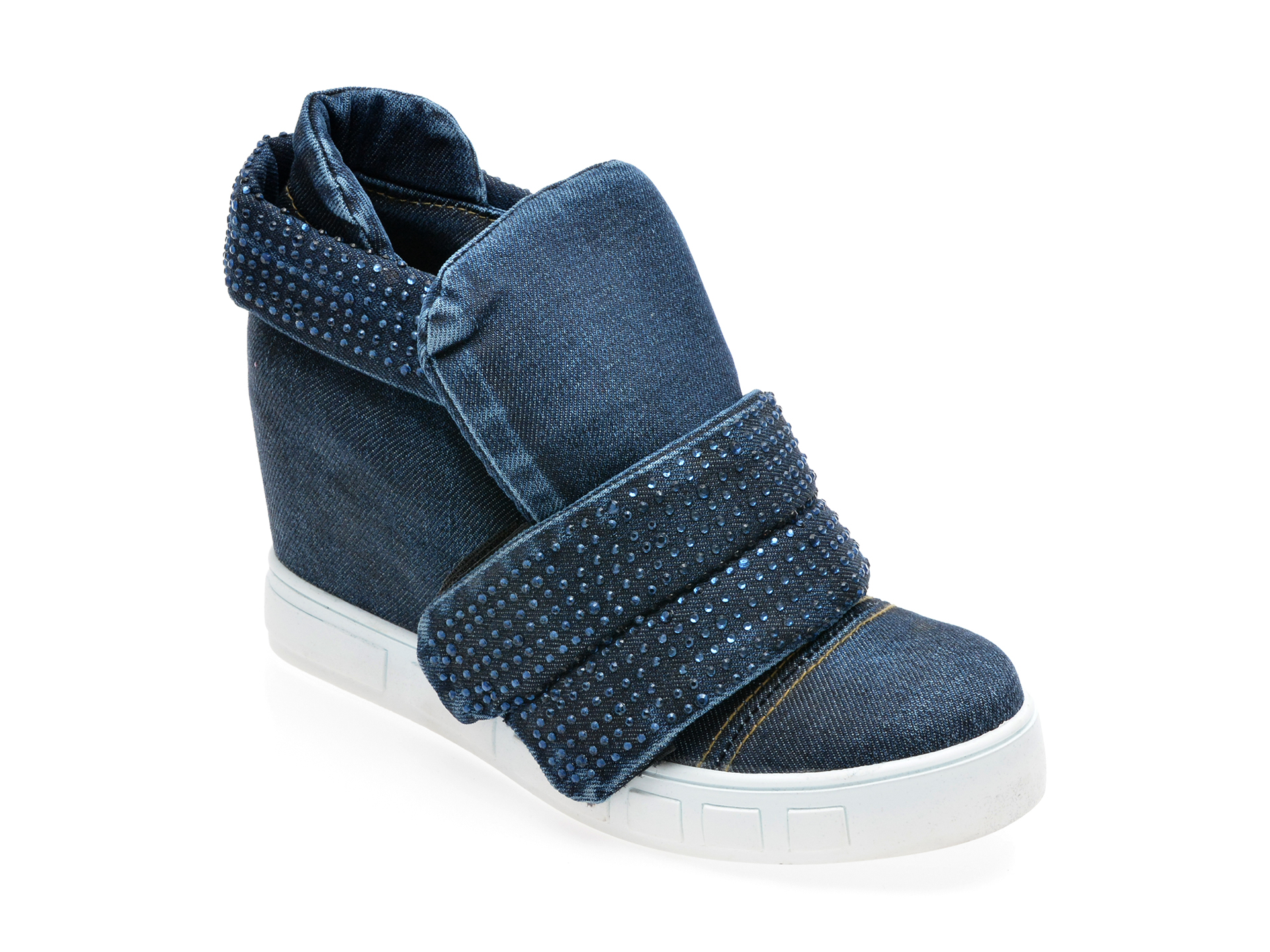 Pantofi casual EMANI albastri, 2043, din material textil /femei/pantofi