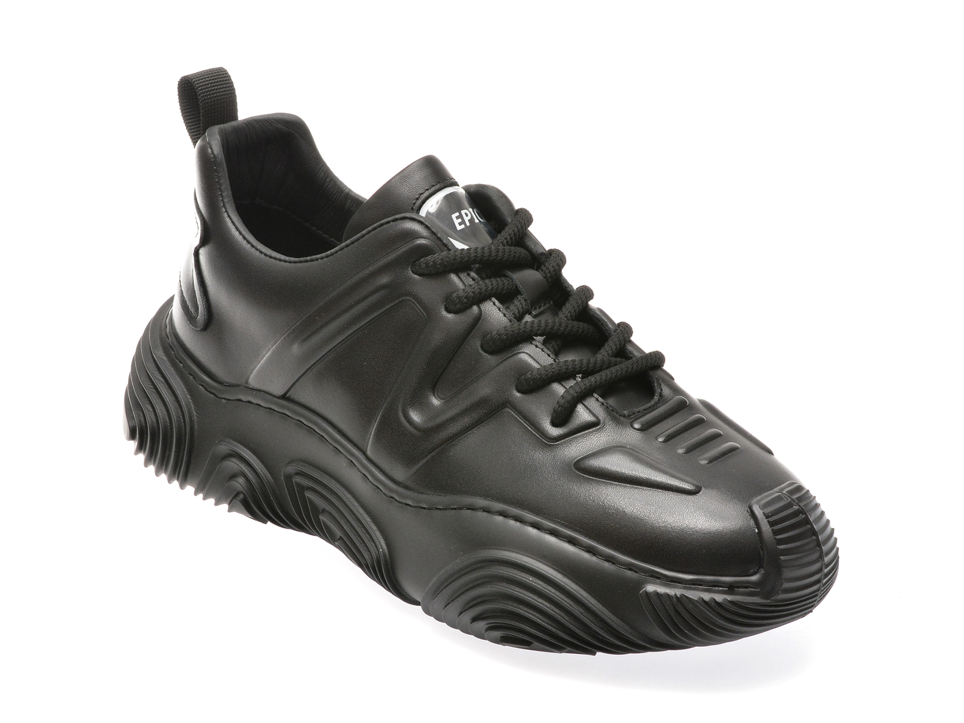 Pantofi casual EPICA negri, 3620, din piele naturala