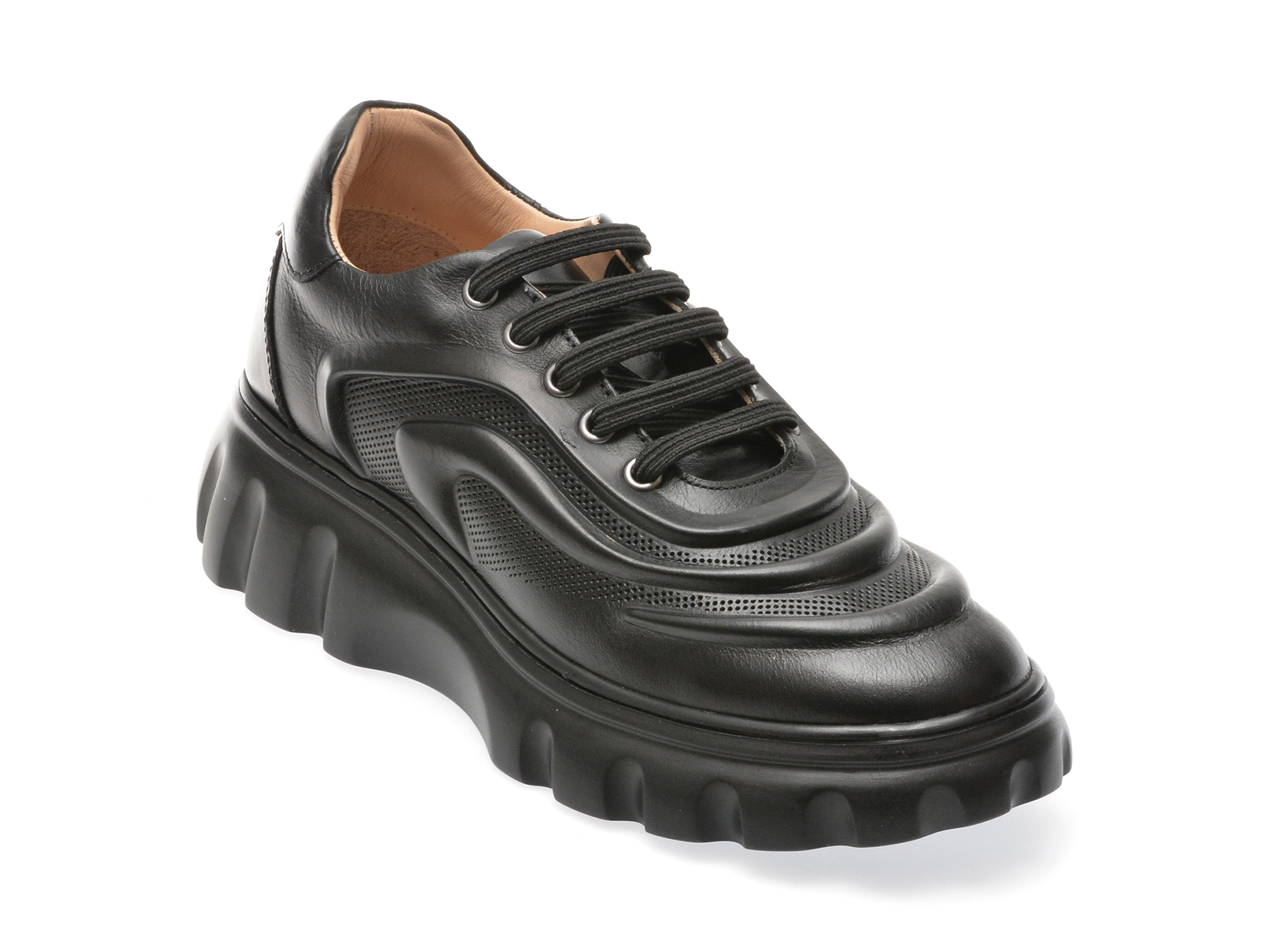 Pantofi casual EPICA negri, 49753, din piele naturala