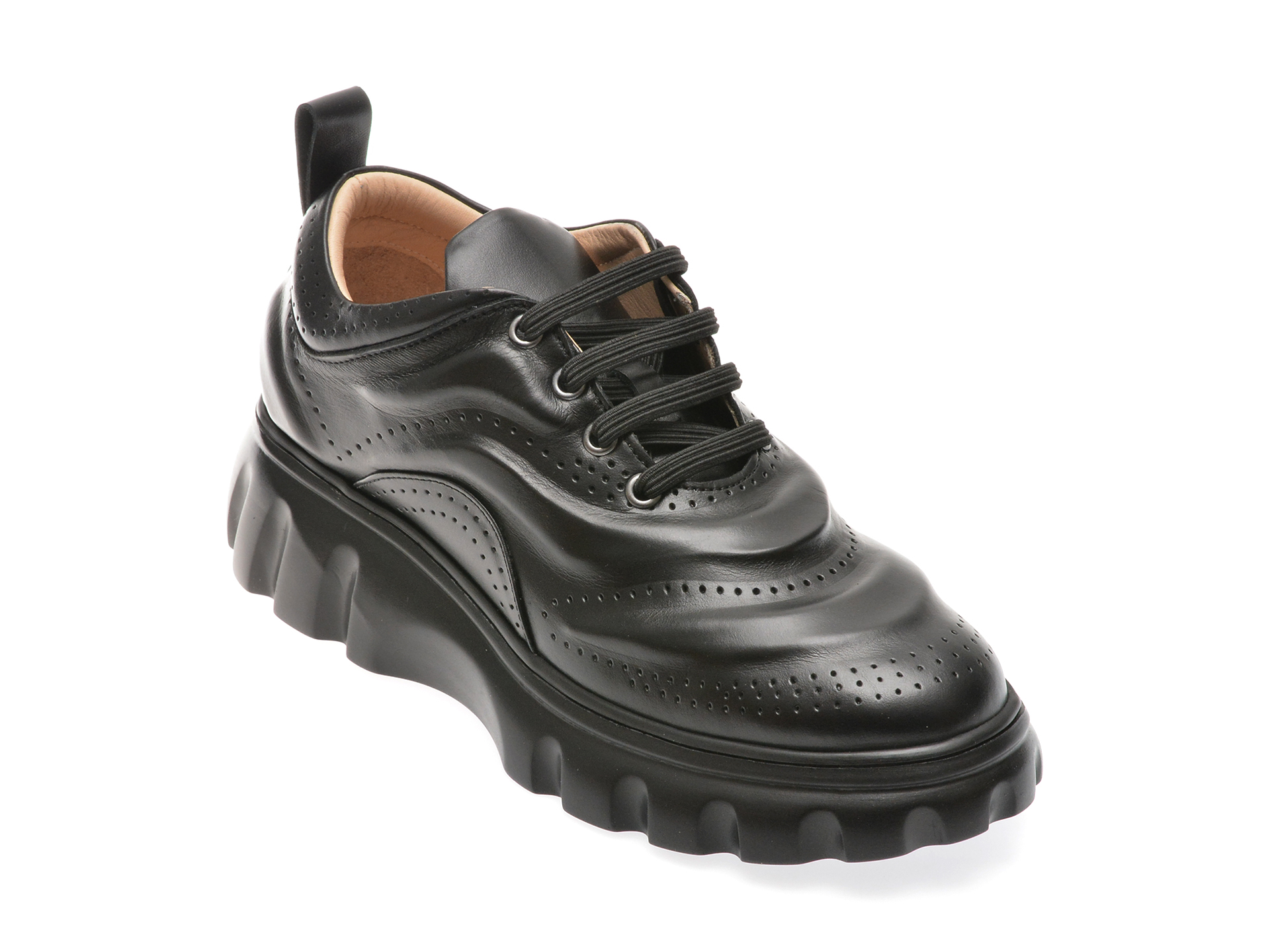 Pantofi casual EPICA negri, 49758, din piele naturala