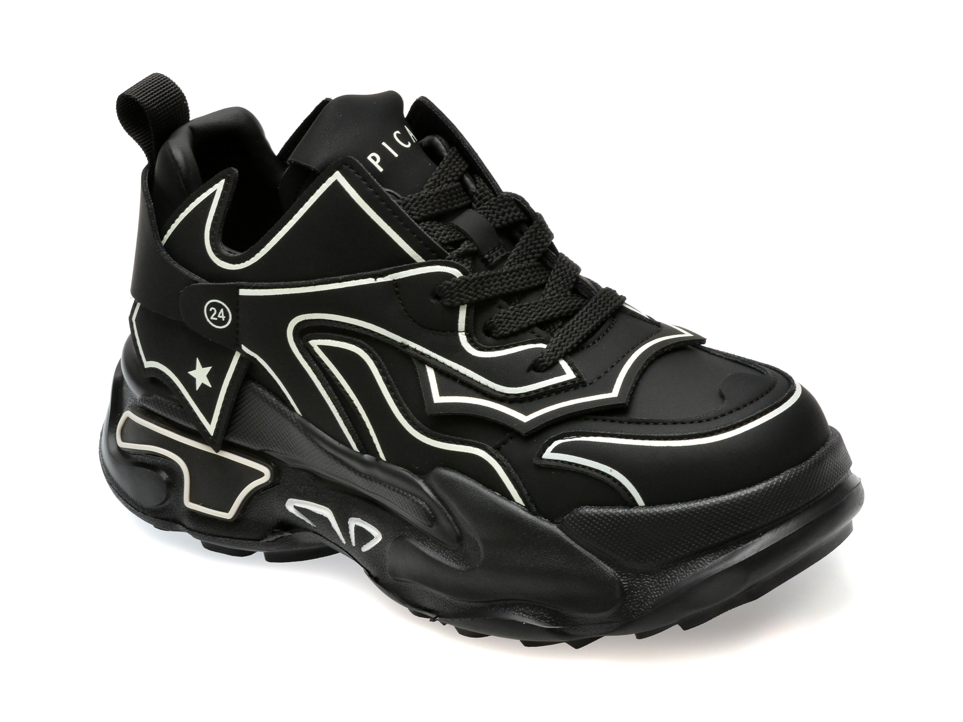 Pantofi casual EPICA negri, 9873, din piele naturala