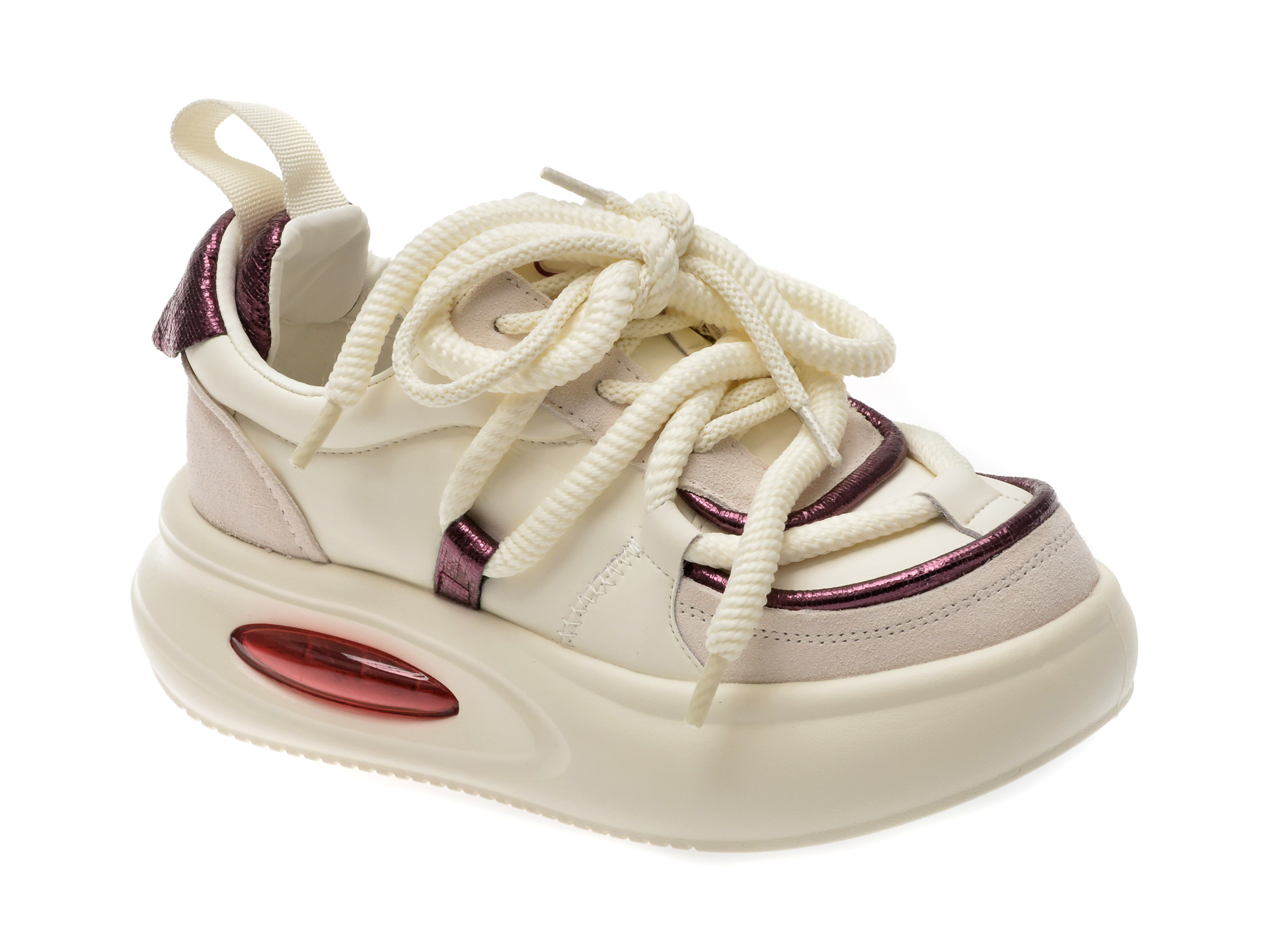 Pantofi casual FLAVIA PASSINI albi, 20245, din piele naturala