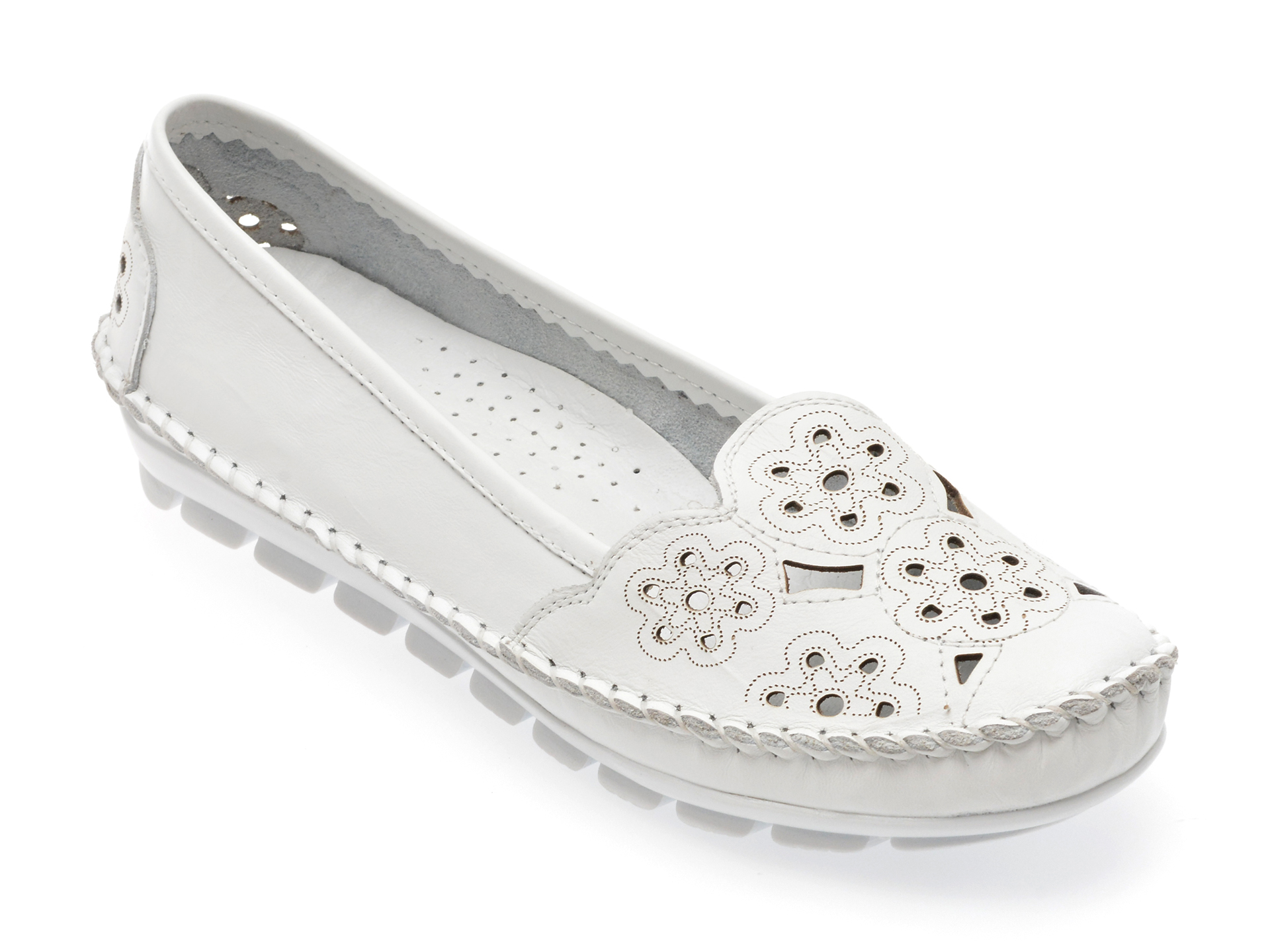 Pantofi casual FLAVIA PASSINI albi, 2336, din piele naturala